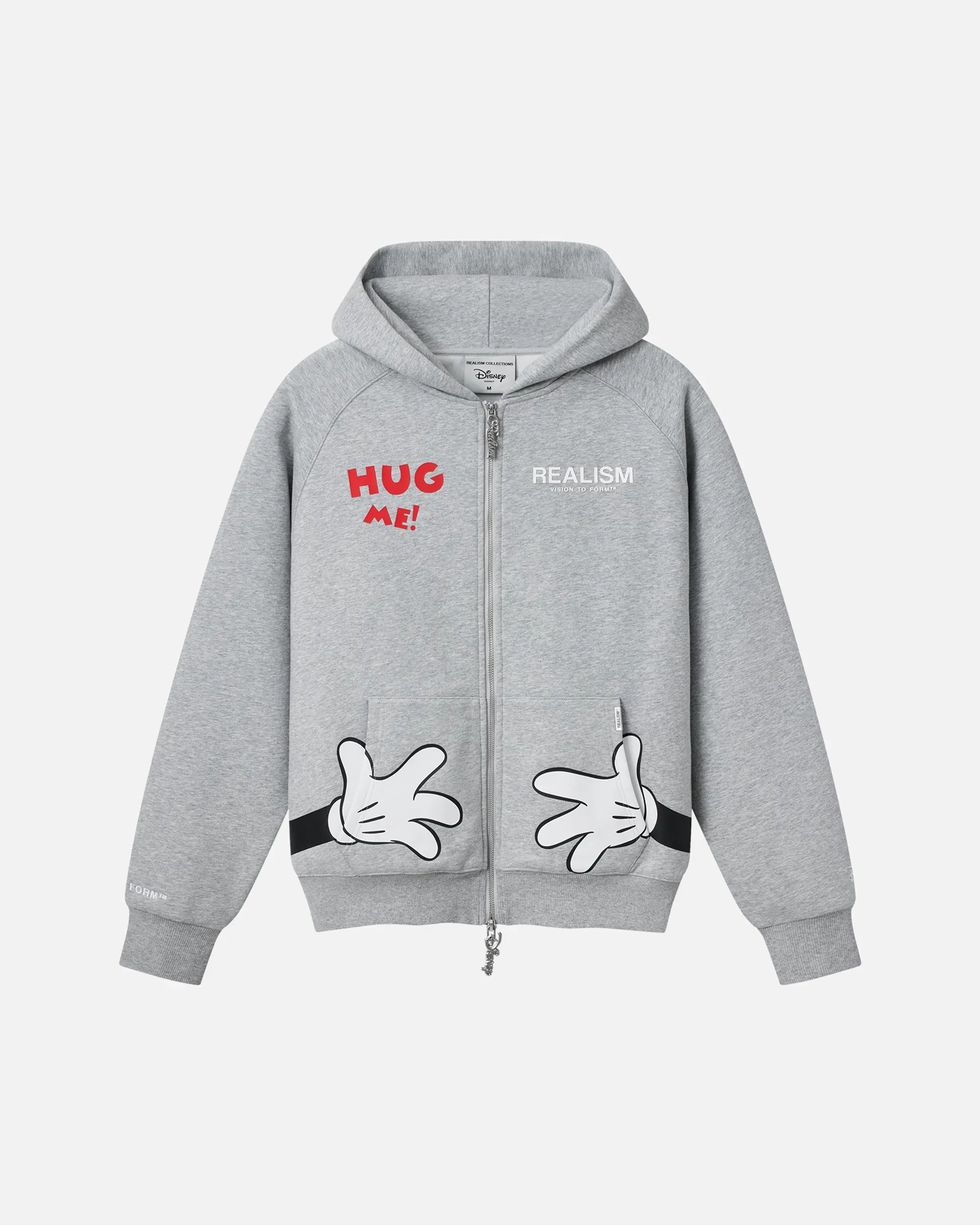 Realism SSS REALISM AND DISNEY HUG ME MICKEY ZIP HOODIE GREY MARLE