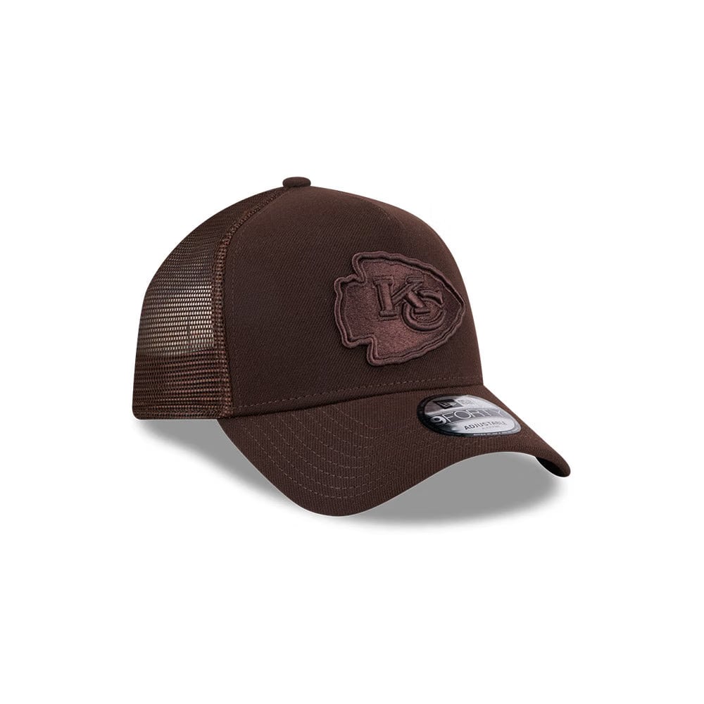 New Era Kansas City Cheifs 9Forty A-Frame Trucker Cap (Mocha)