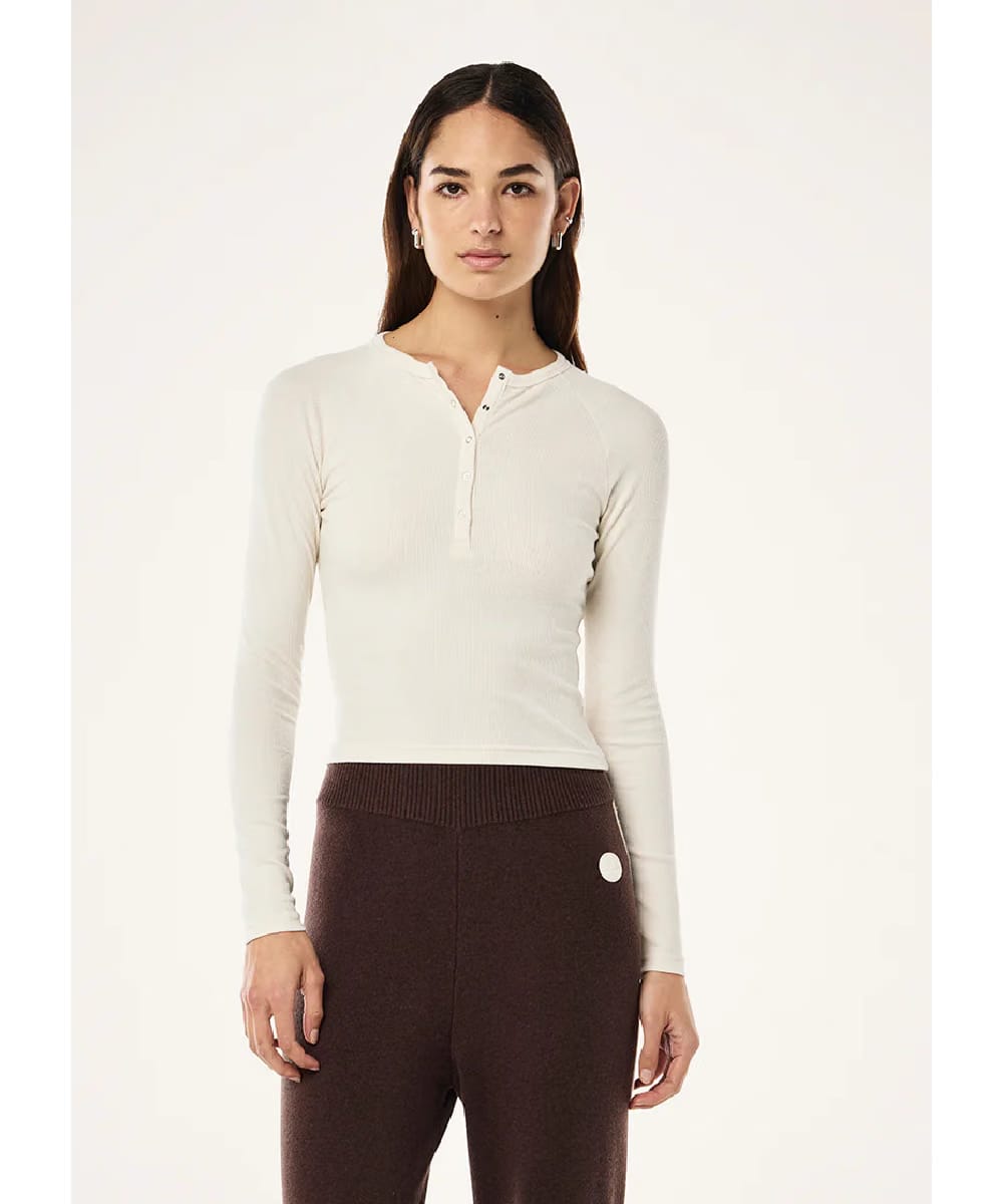 P.E Nation Prive Rib LS Tee (Whisper White)