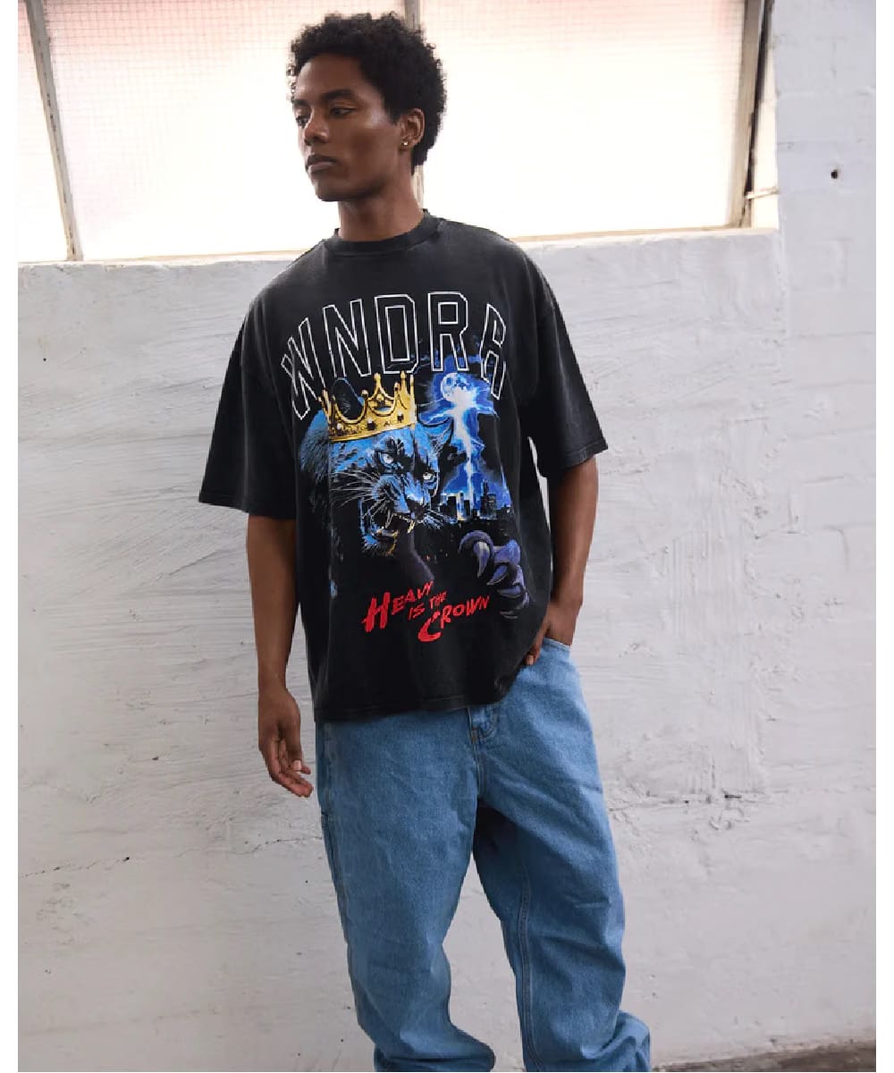 WNDRR Monarch Heavy Weight Tee (Washed Black)