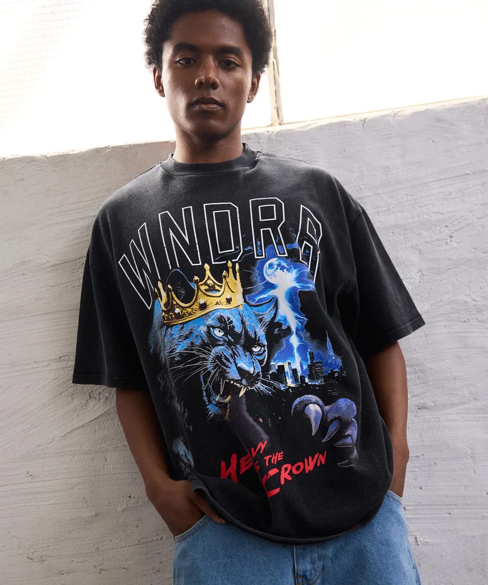 WNDRR Monarch Heavy Weight Tee (Washed Black)