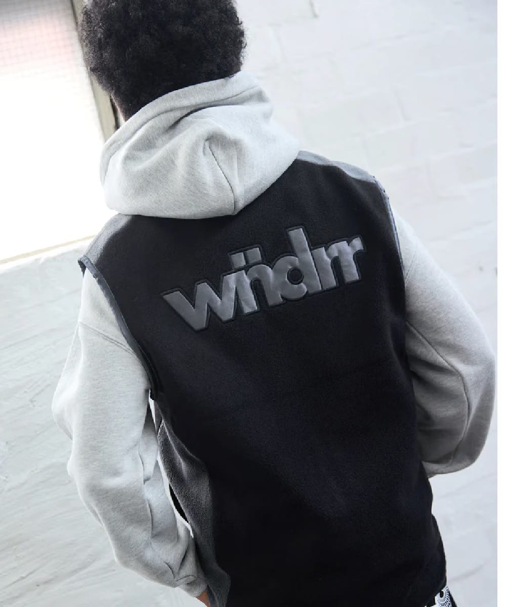 WNDRR Accent Polar Fleece Vest (Black/Grey)