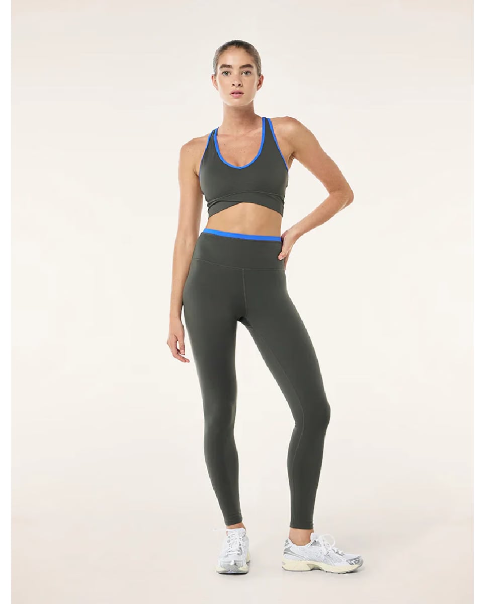 P.E Nation Vita F/L Leggings (Gunmetal / Royal Blue)