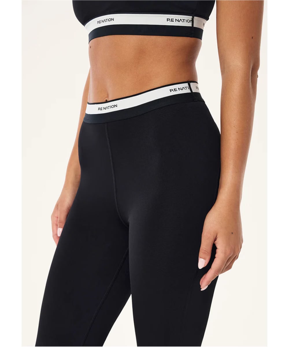 P.E Nation Avant Flare Legging (Black/Whisper White)