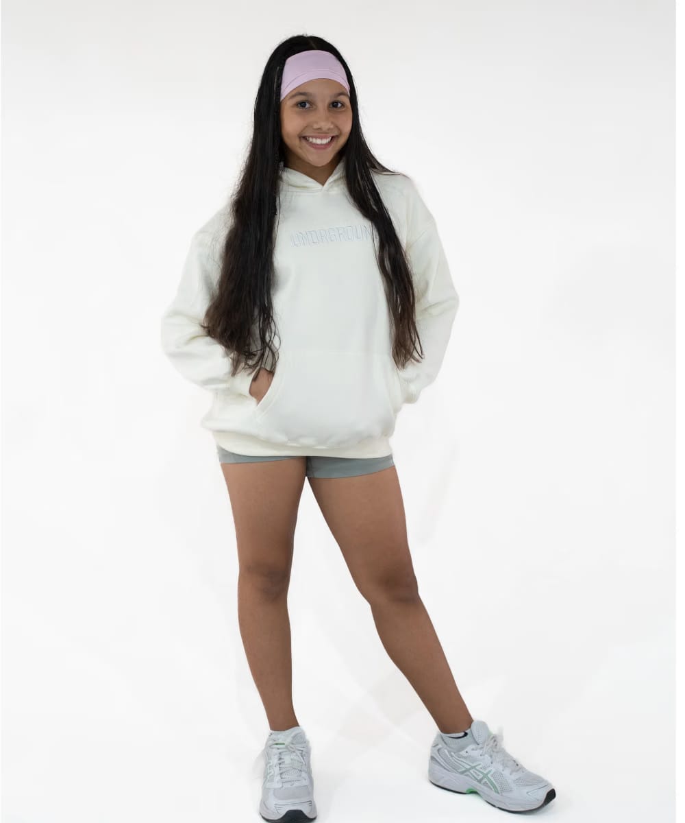 UNDRGROUND Kids “Moving In Silence” Hoodie (White/Cream)