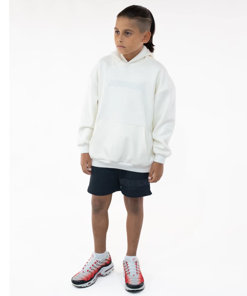 UNDRGROUND Kids “Moving In Silence” Hoodie (White/Cream)