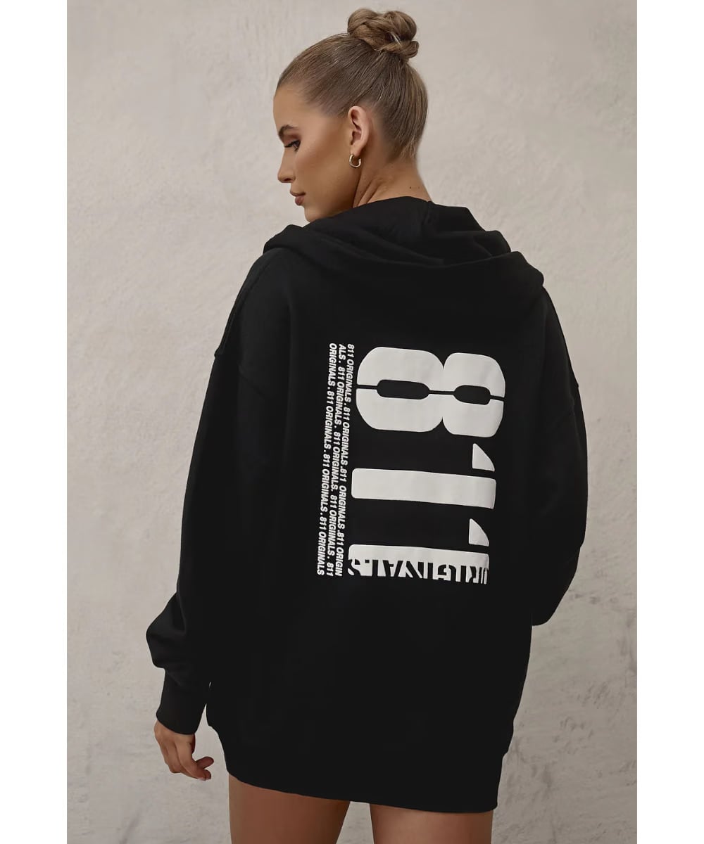 811 Originals Unisex King St Zip Up Hoodie (Black)