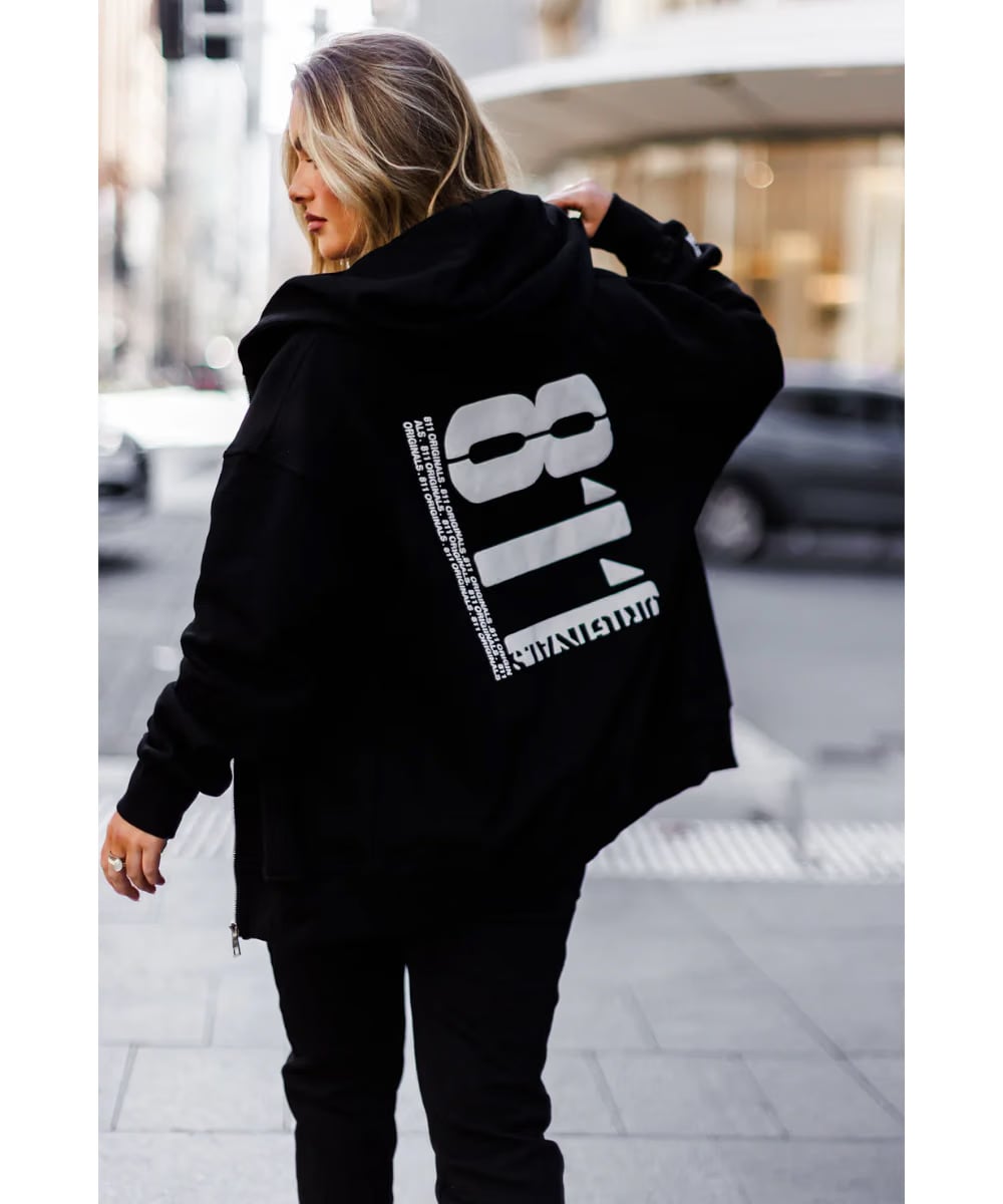 811 Originals Unisex King St Zip Up Hoodie (Black)