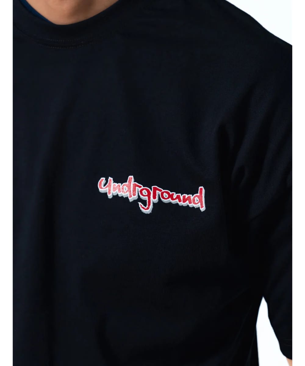 UNDRGROUND Leather Patch Tee (Black/Red)