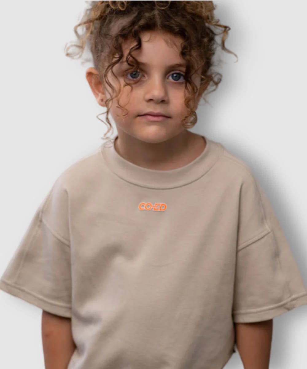 CO-ED Kids Oversized Tee (Tan)