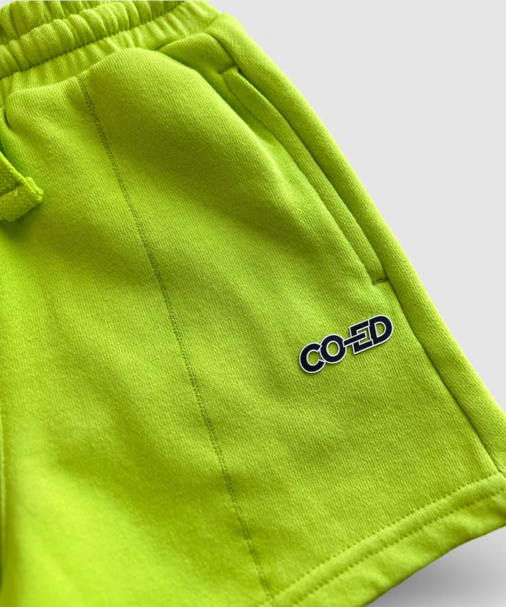 CO-ED Kids Track Shorts (Lime)