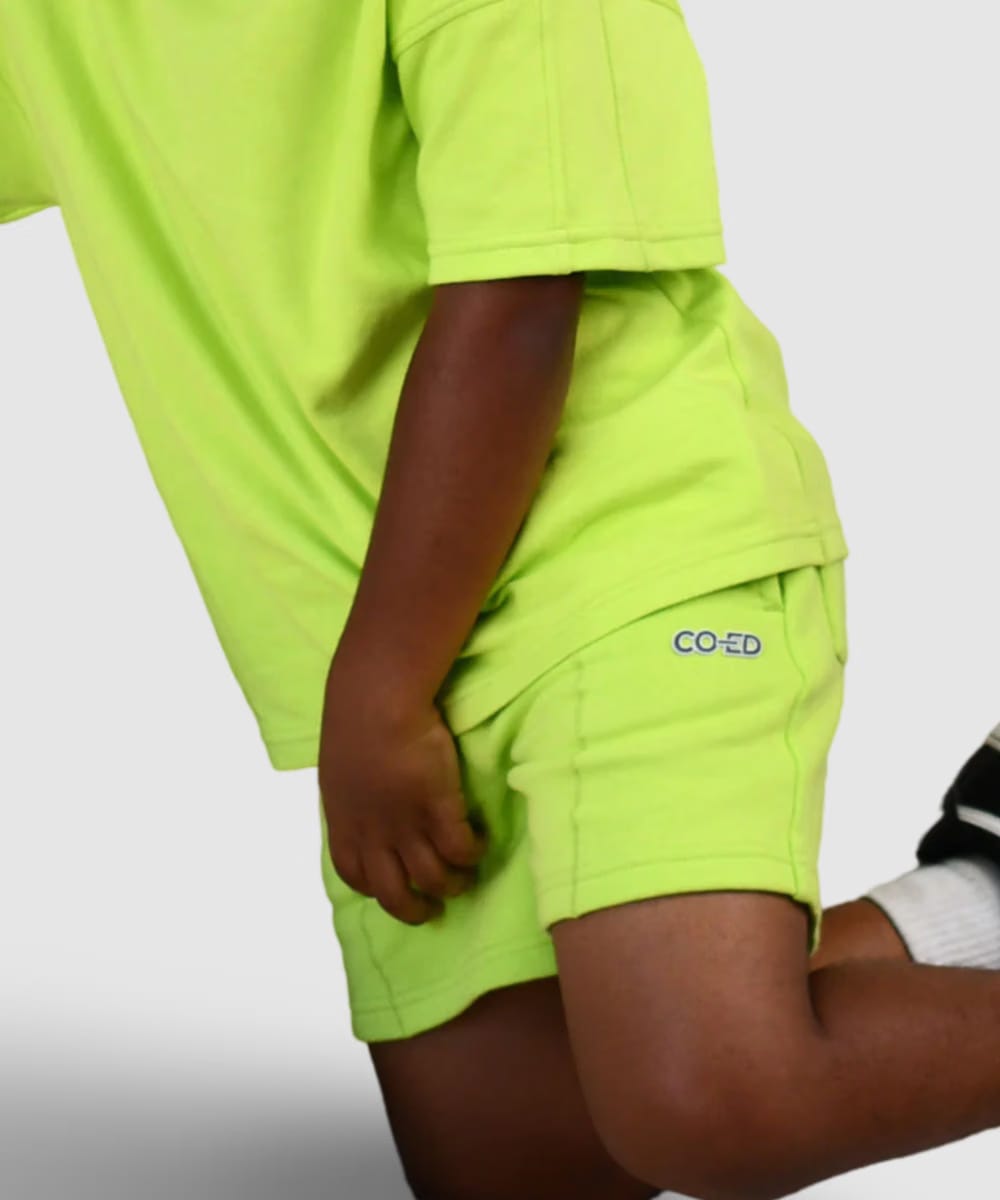 CO-ED Kids Track Shorts (Lime)
