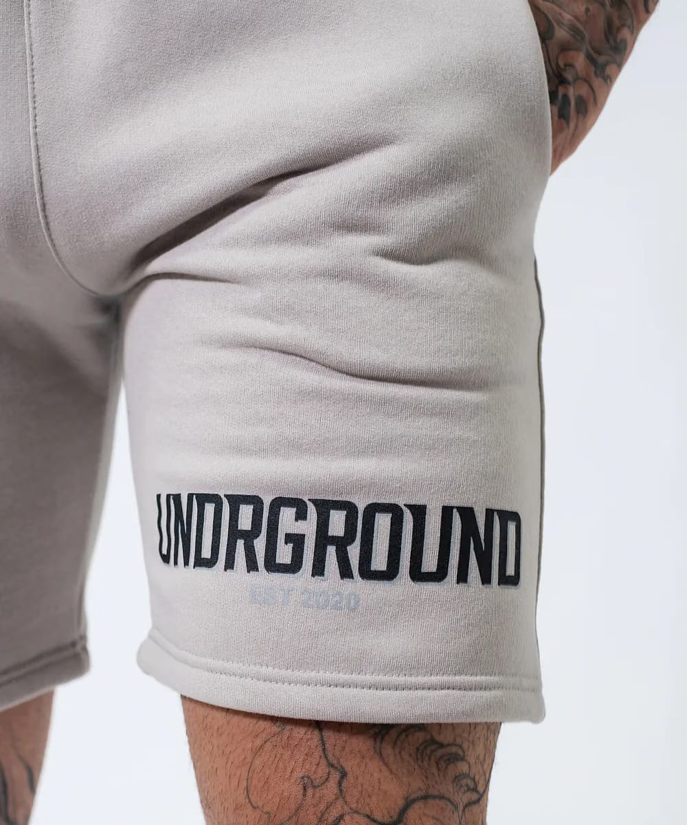 UNDRGROUND Double Print Cotton Shorts (Taupe)