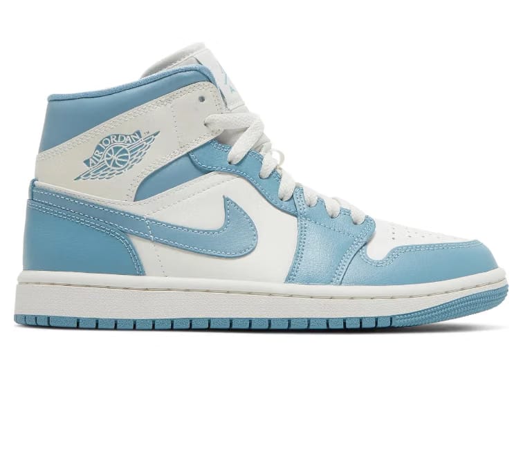 Air Jordan Women's Nike Air Jordan 1 Mid UNC (Sail/Blue)