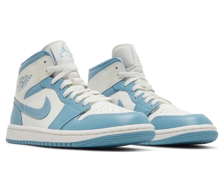 Air Jordan Women's Nike Air Jordan 1 Mid UNC (Sail/Blue)
