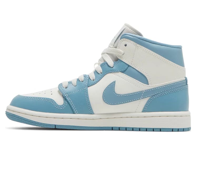 Air Jordan Women's Nike Air Jordan 1 Mid UNC (Sail/Blue)