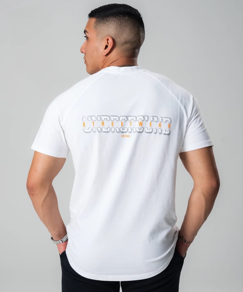 UNDRGROUND Curved Tee x 3D Print (White)