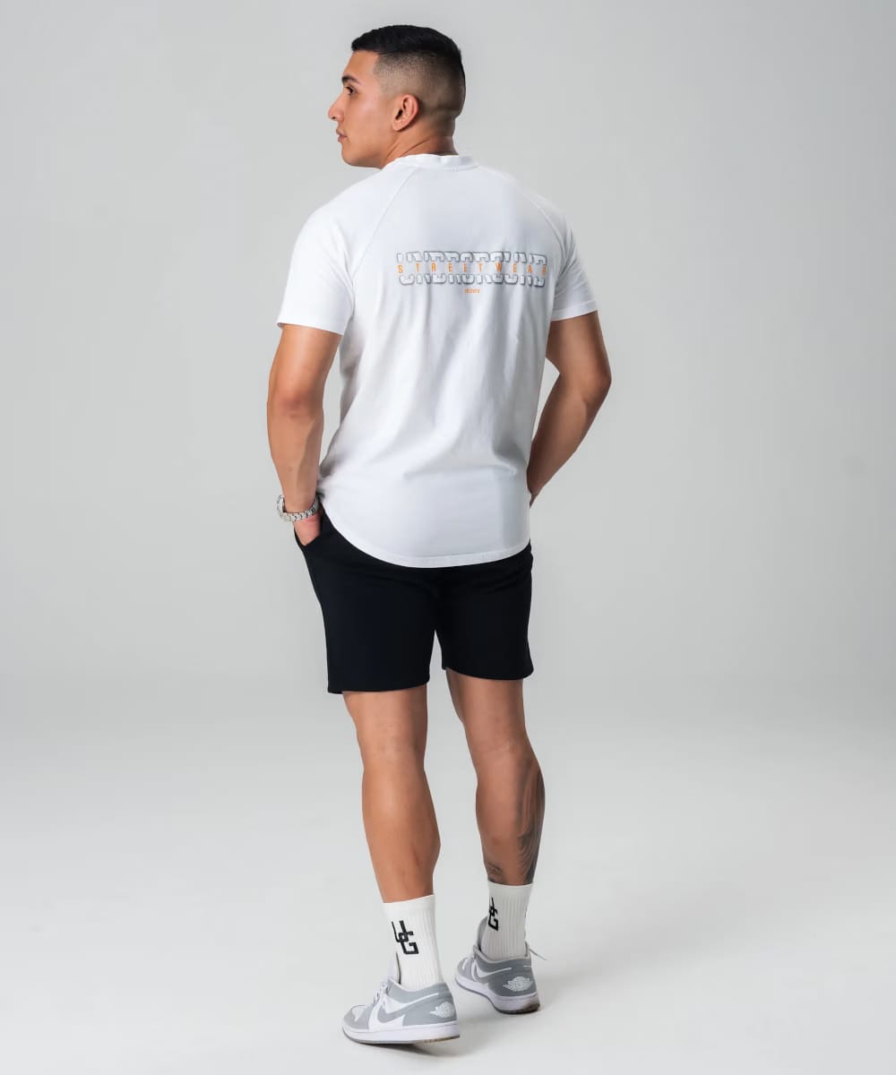 UNDRGROUND Curved Tee x 3D Print (White)