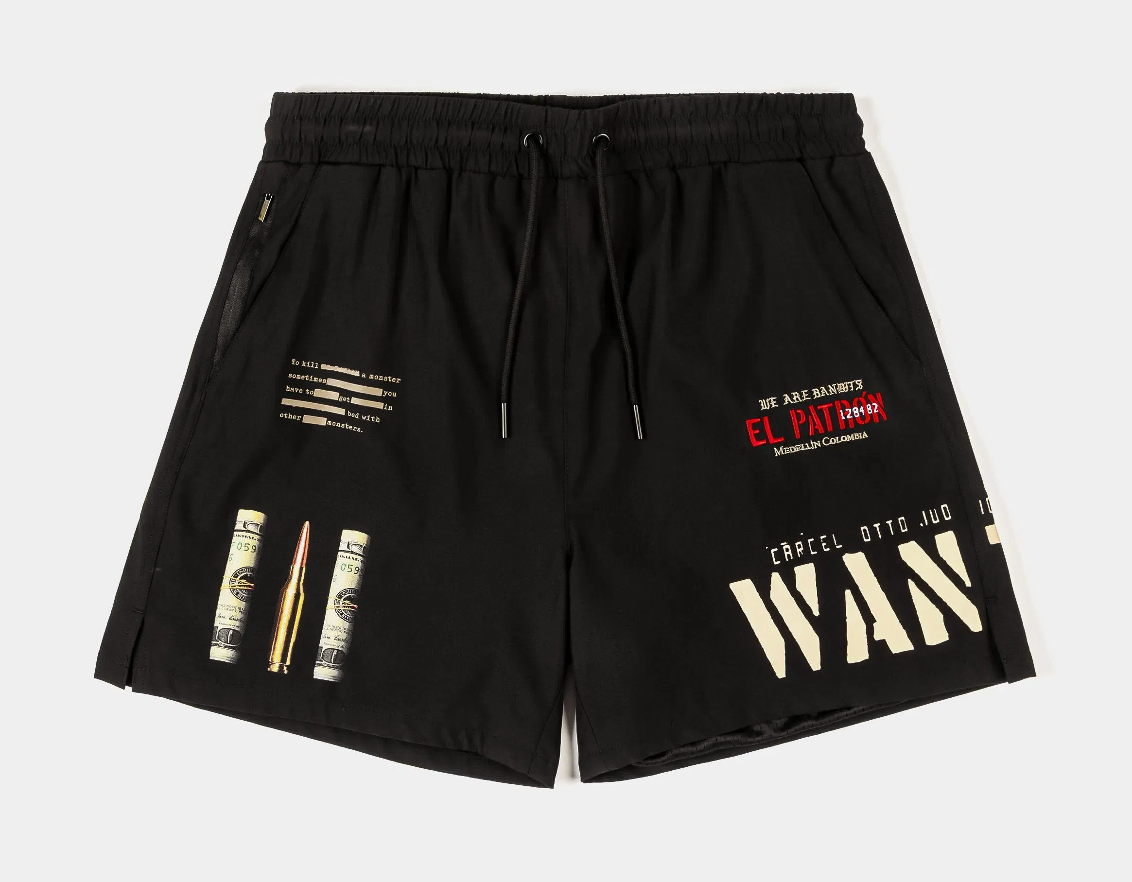 NARCOS X SP SP x Narcos Wanted Hybrid Mens Shorts (Black/Red)