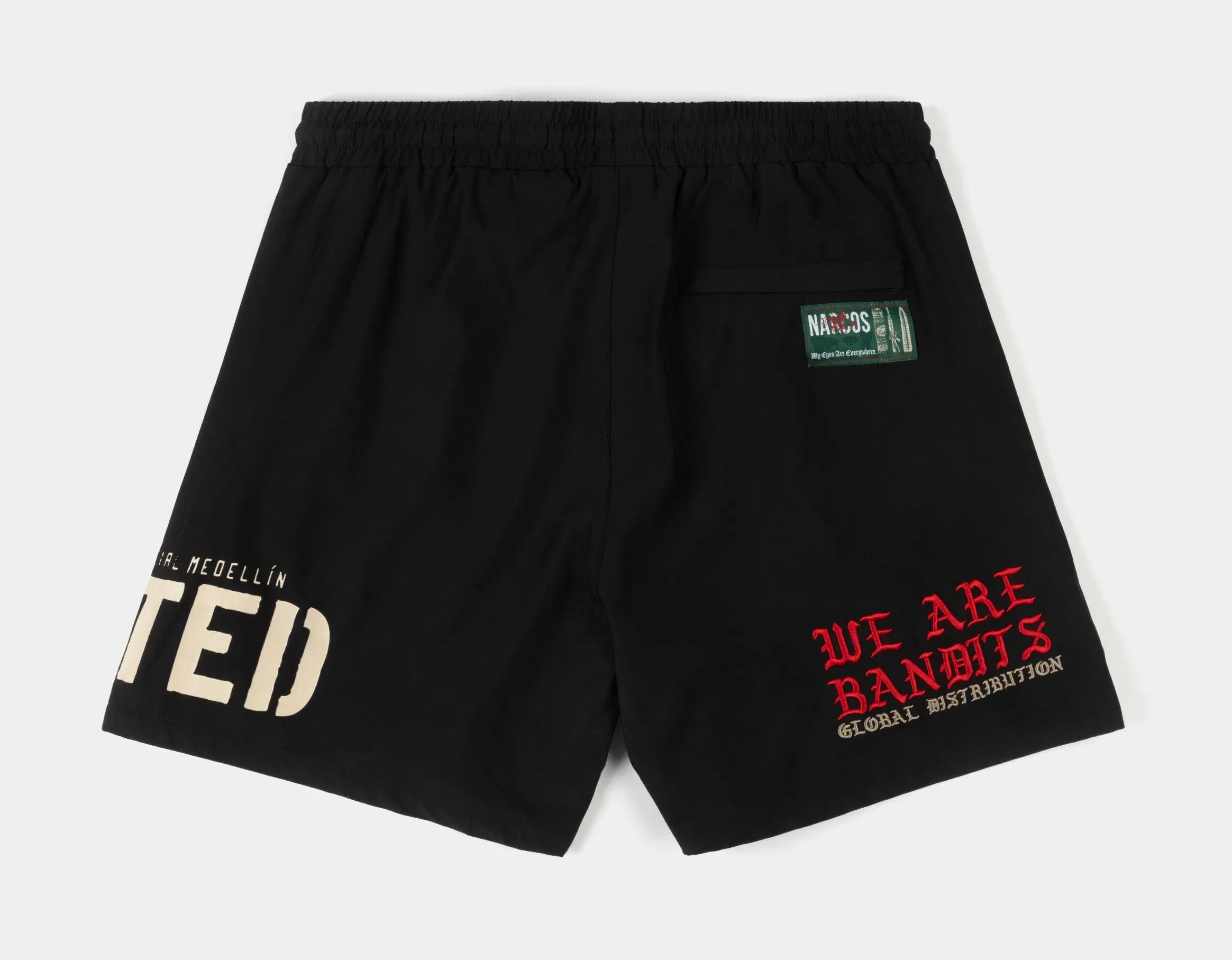 NARCOS X SP SP x Narcos Wanted Hybrid Mens Shorts (Black/Red)