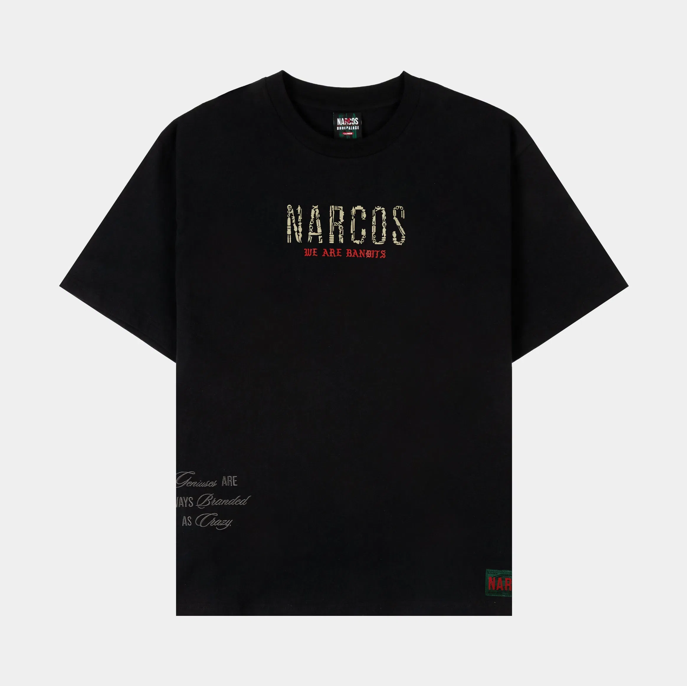 NARCOS X SP SP x Narcos El Patron Mens Short Sleeve Shirt (Black/Beige)