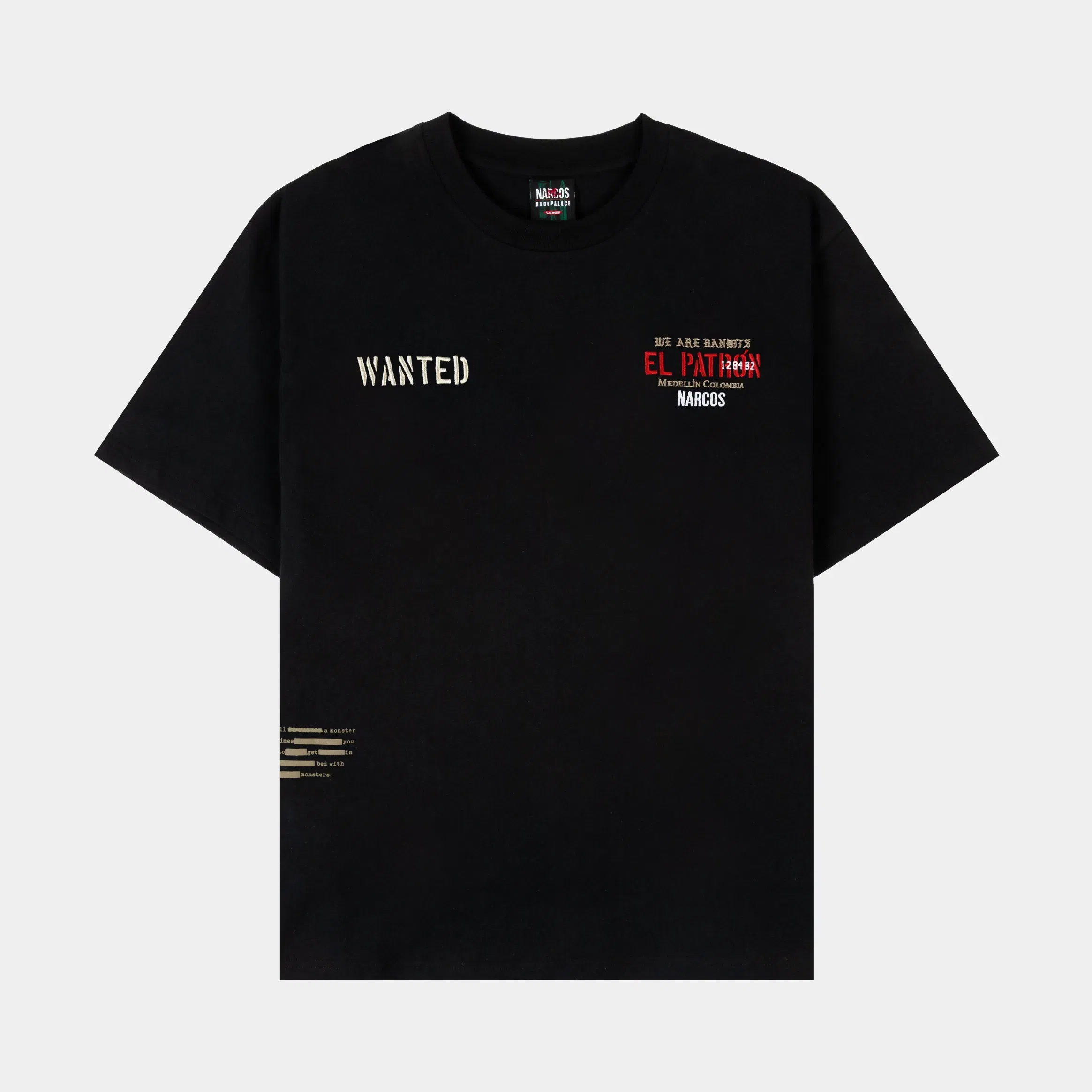 NARCOS X SP SP x Narcos Wanted Mens Short Sleeve Shirt (Black/Red)