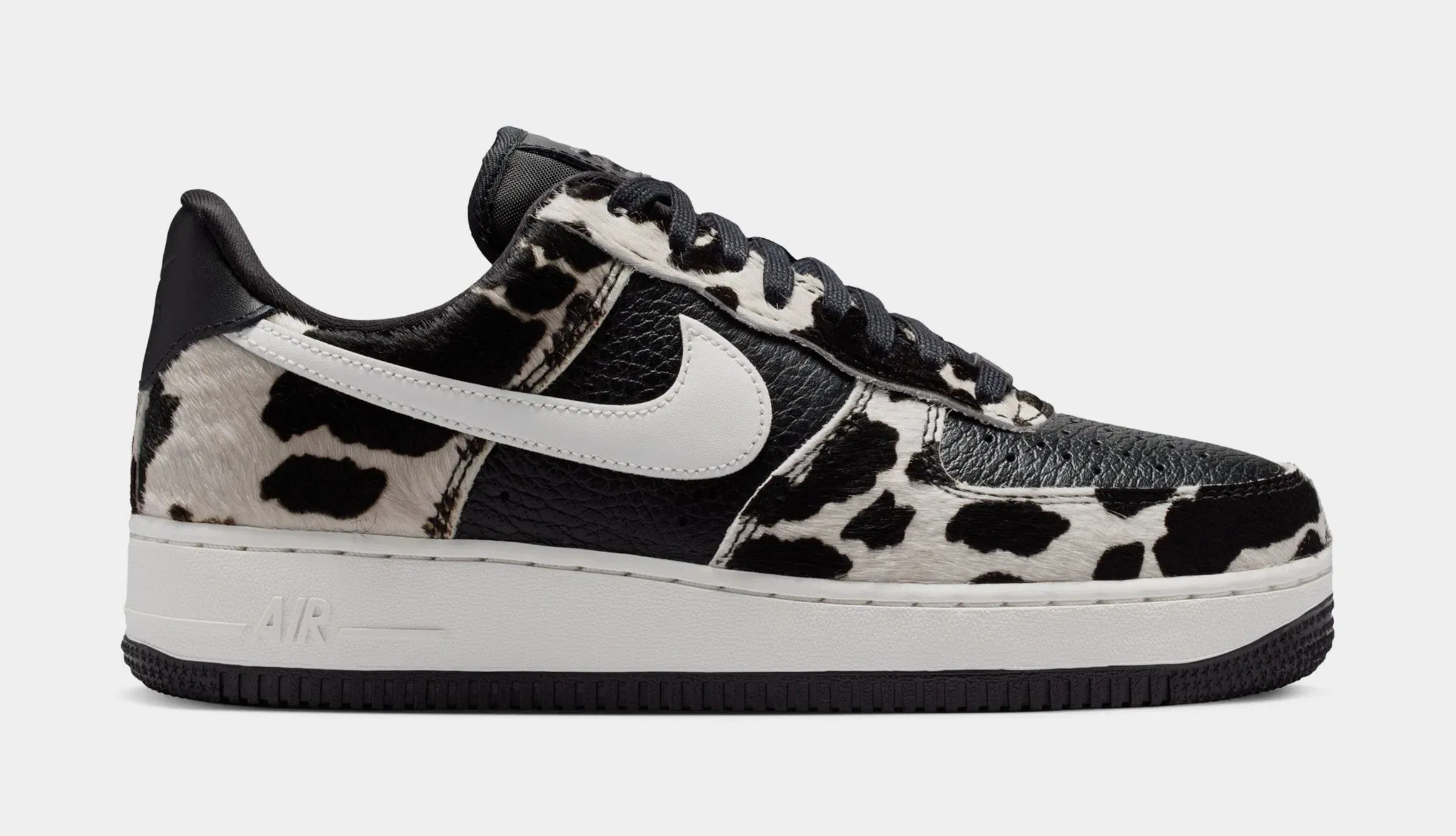 Nike Air Force 1 Low Cow Print Womens Lifestyle Shoes (Black/Phantom/Black)