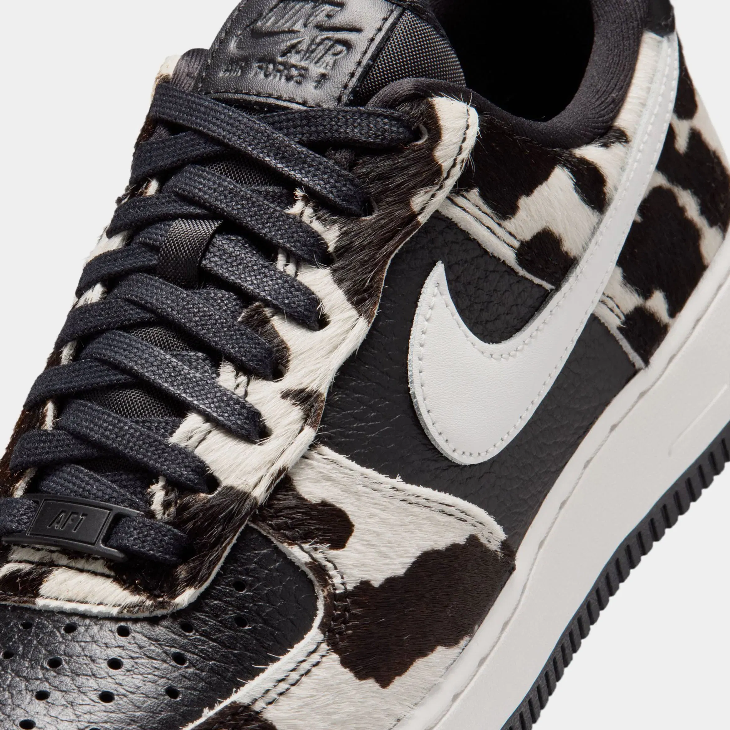 Nike Air Force 1 Low Cow Print Womens Lifestyle Shoes (Black/Phantom/Black)