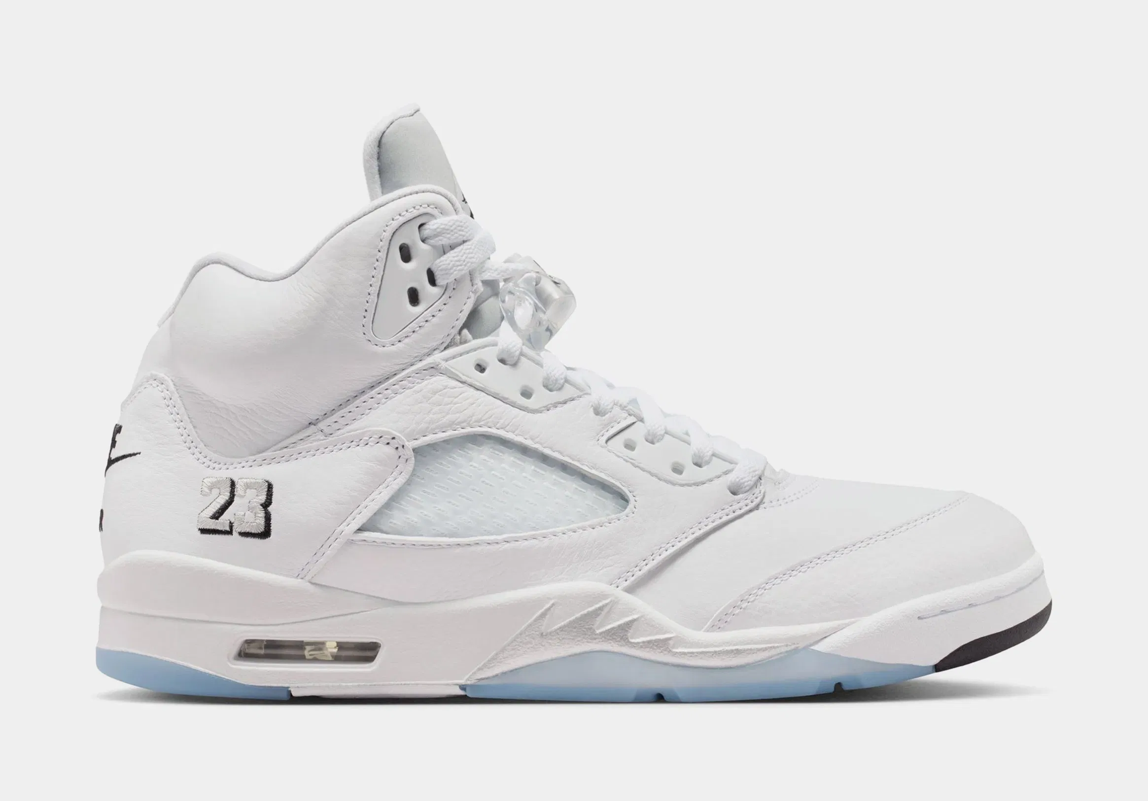 Air Jordan 5 Retro OG White Metallic Mens Lifestyle Shoes (White/Metallic Silver/Black)