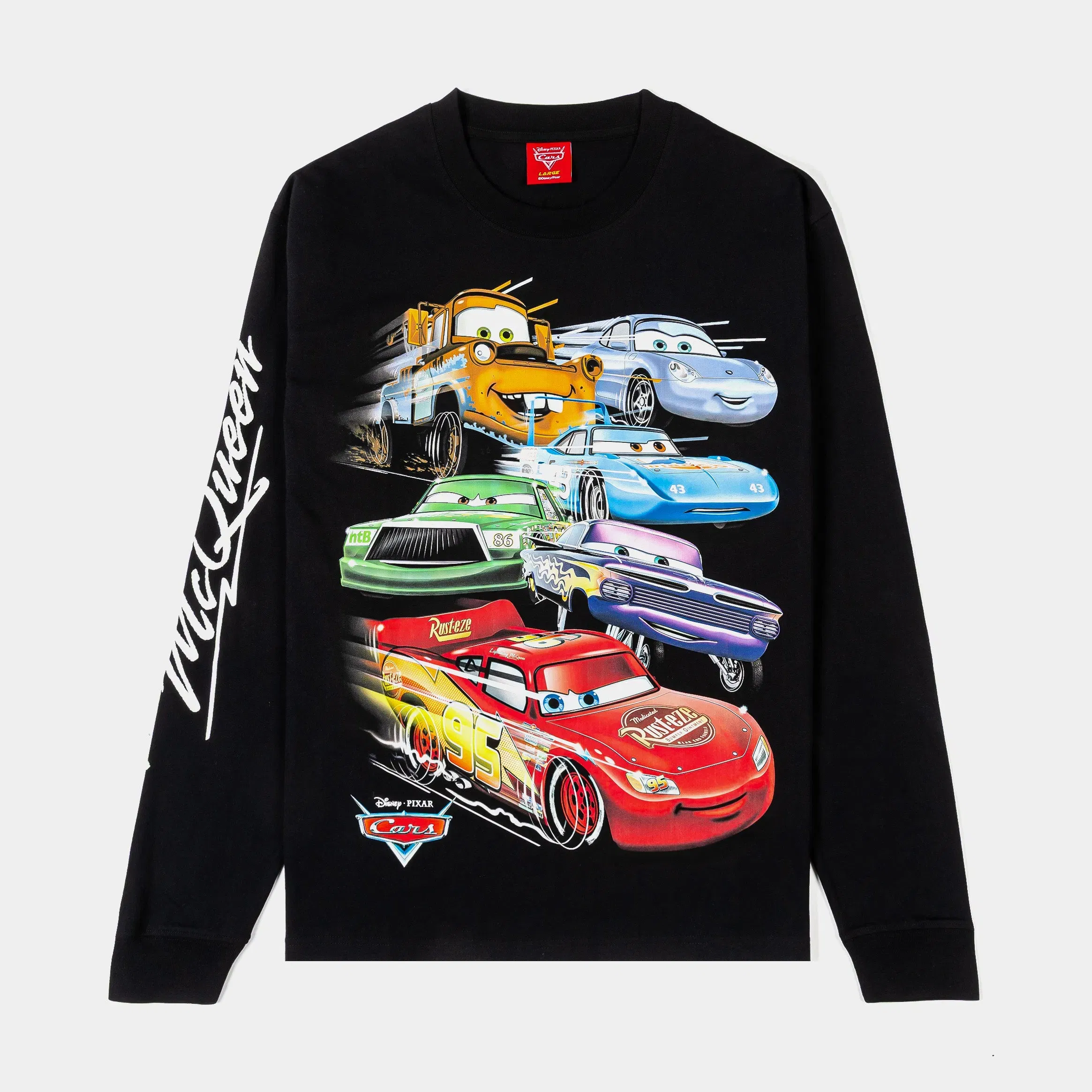 CARS X SP Disney Pixar Cars By Shoe Palace Long Sleeve Mens Shirt (Black/Red)