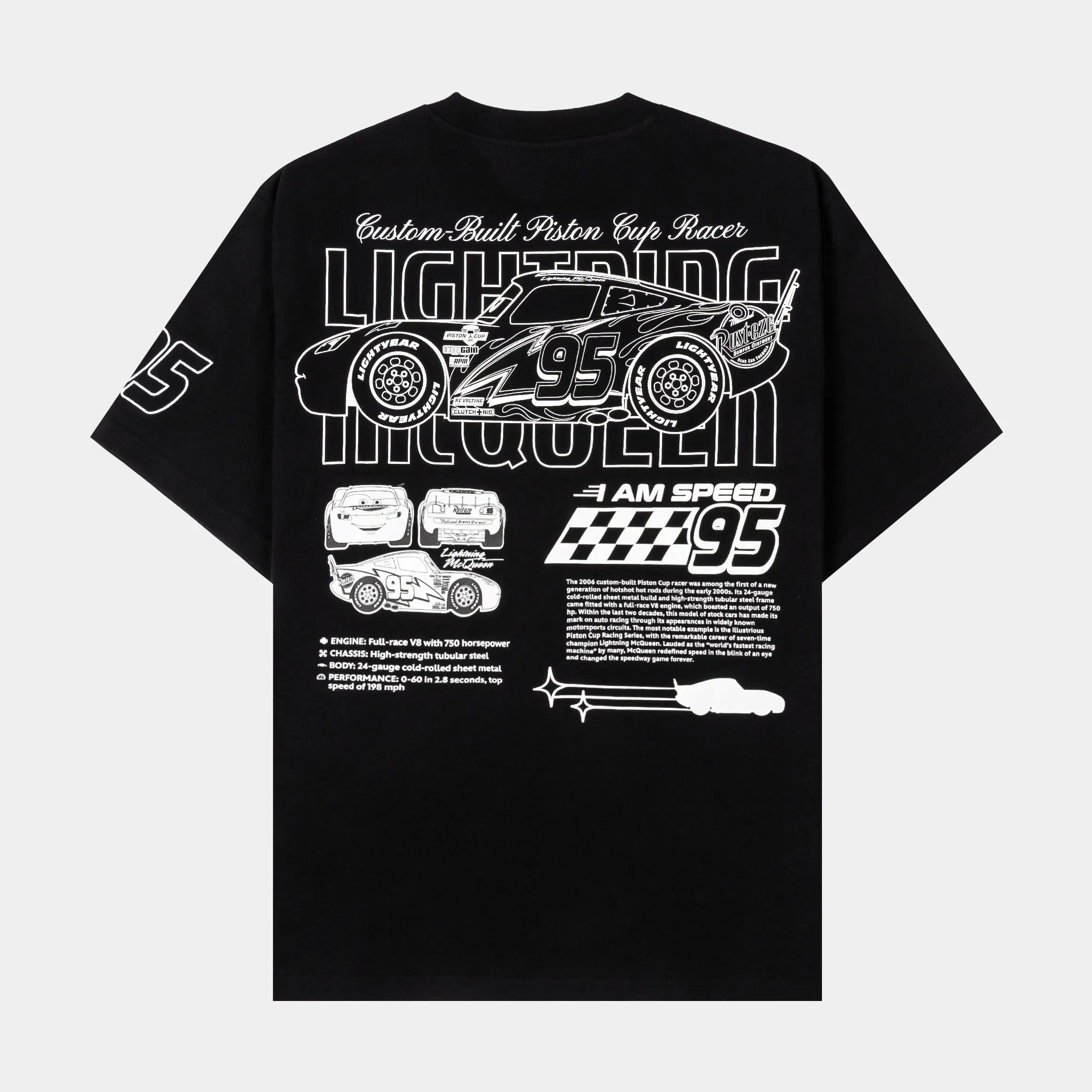 CARS X SP Disney Pixar Cars By Shoe Palace I Am Speed Mens Short Sleeve Shirt (Black/White)