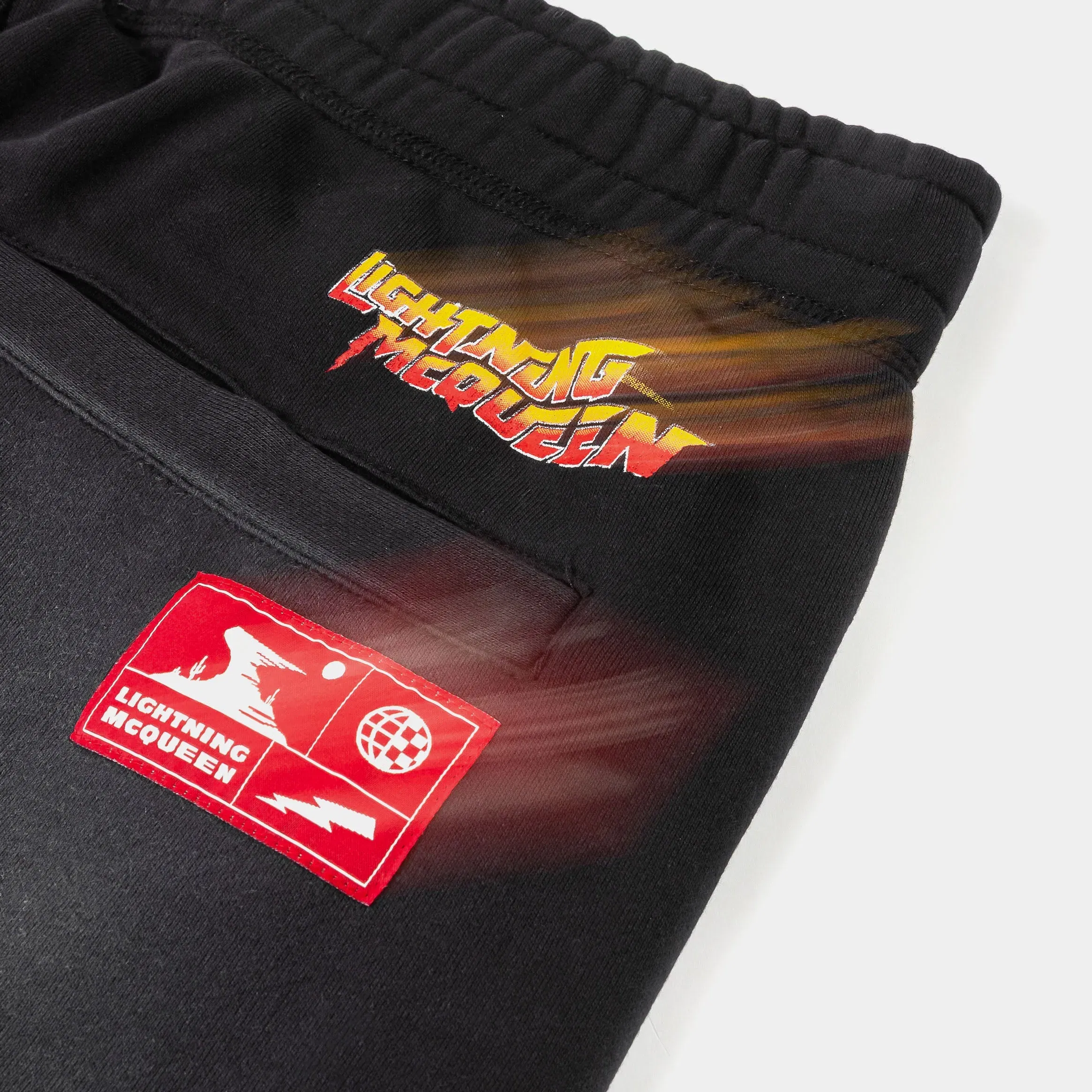 CARS X SP Disney Pixar Cars By Shoe Palace Fleece Flames Washed Mens Sweatpants (Black/Yellow)