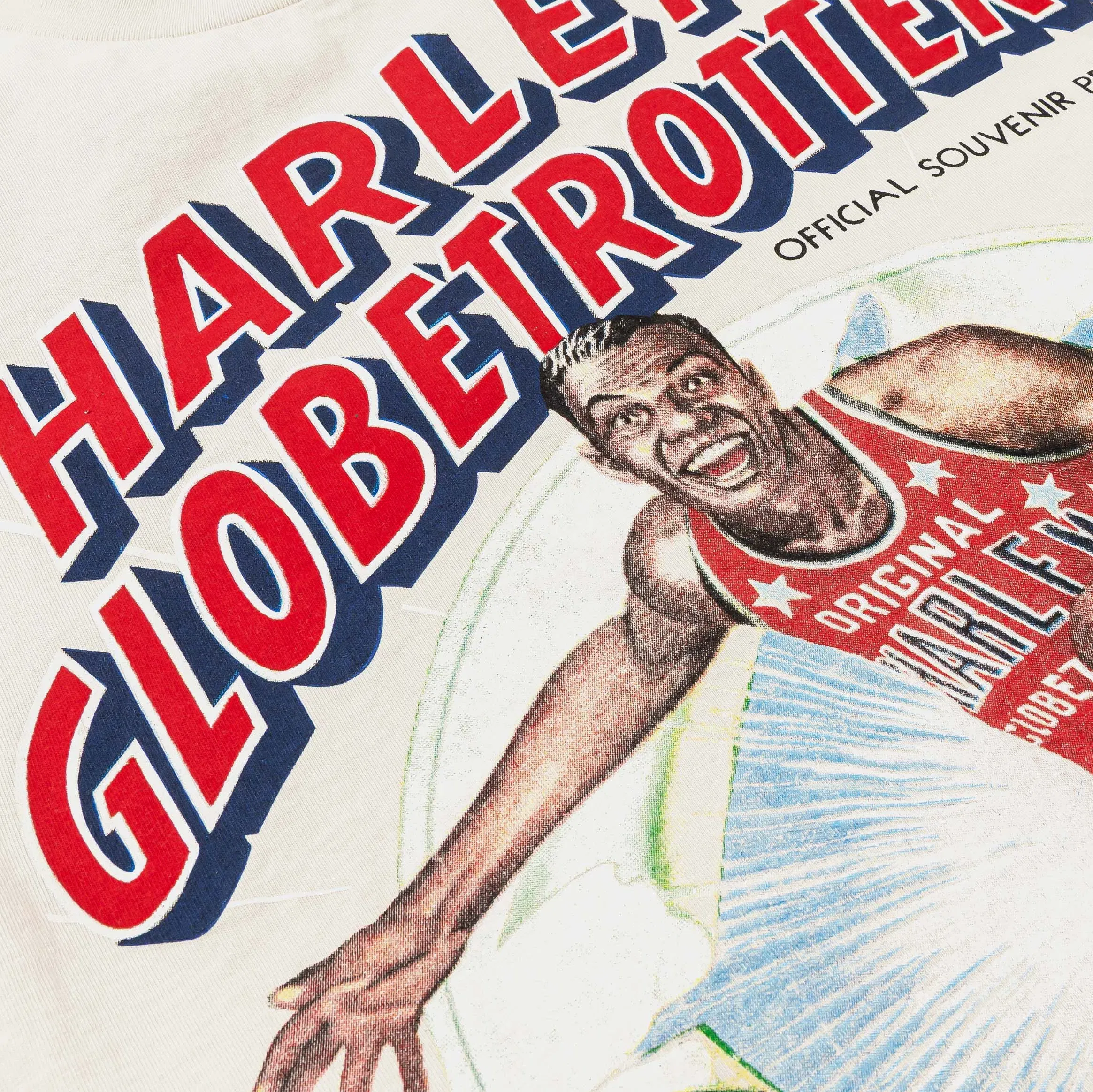 HARLEM GLOBETROTTERS X SP SP x Harlem Globetrotters Basketball Mens Short Sleeve Shirt (Cream/Red)
