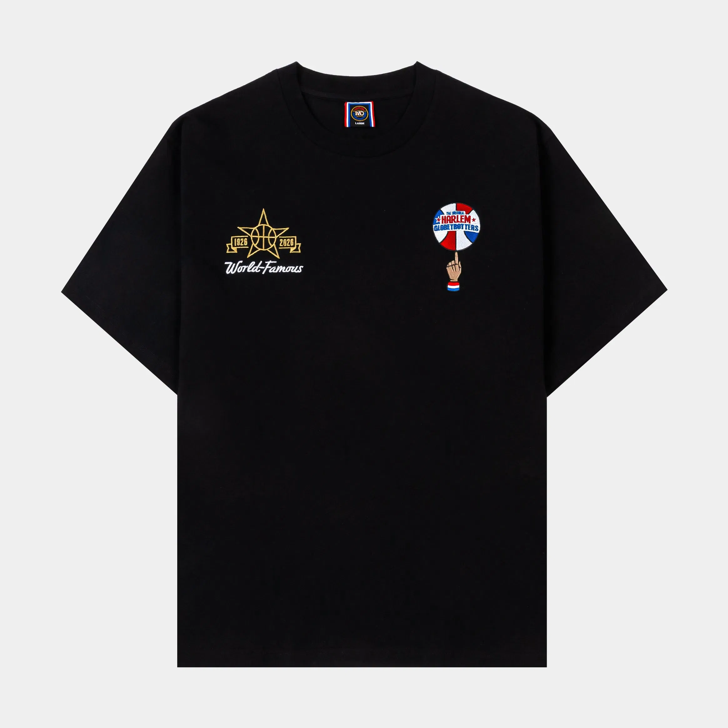 HARLEM GLOBETROTTERS X SP SP x Harlem Globetrotters World Famous Mens Short Sleeve Shirt (Black/Red)
