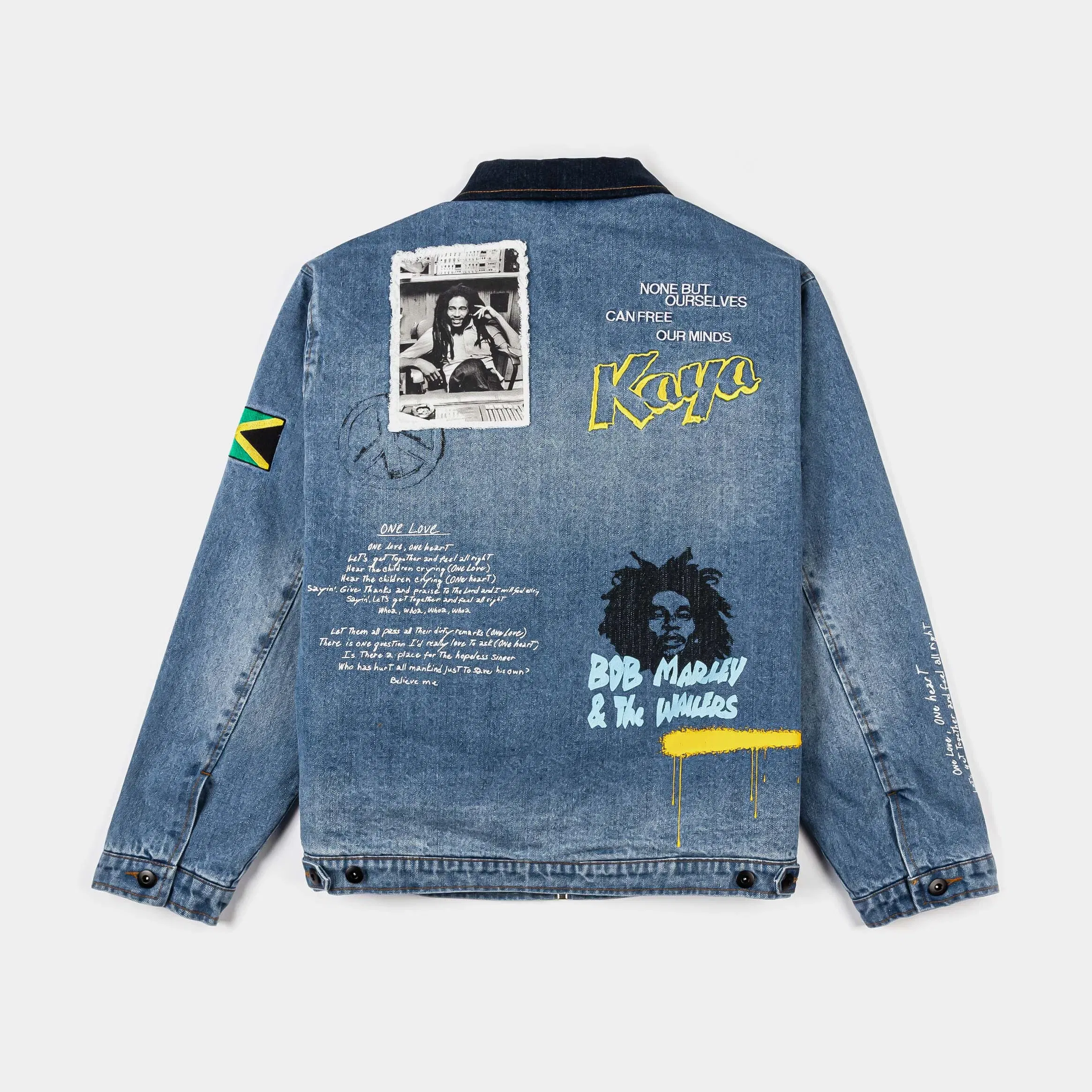 BOB MARLEY X SP SP x Bob Marley Work Washed Mens Jacket (Blue/Yellow)