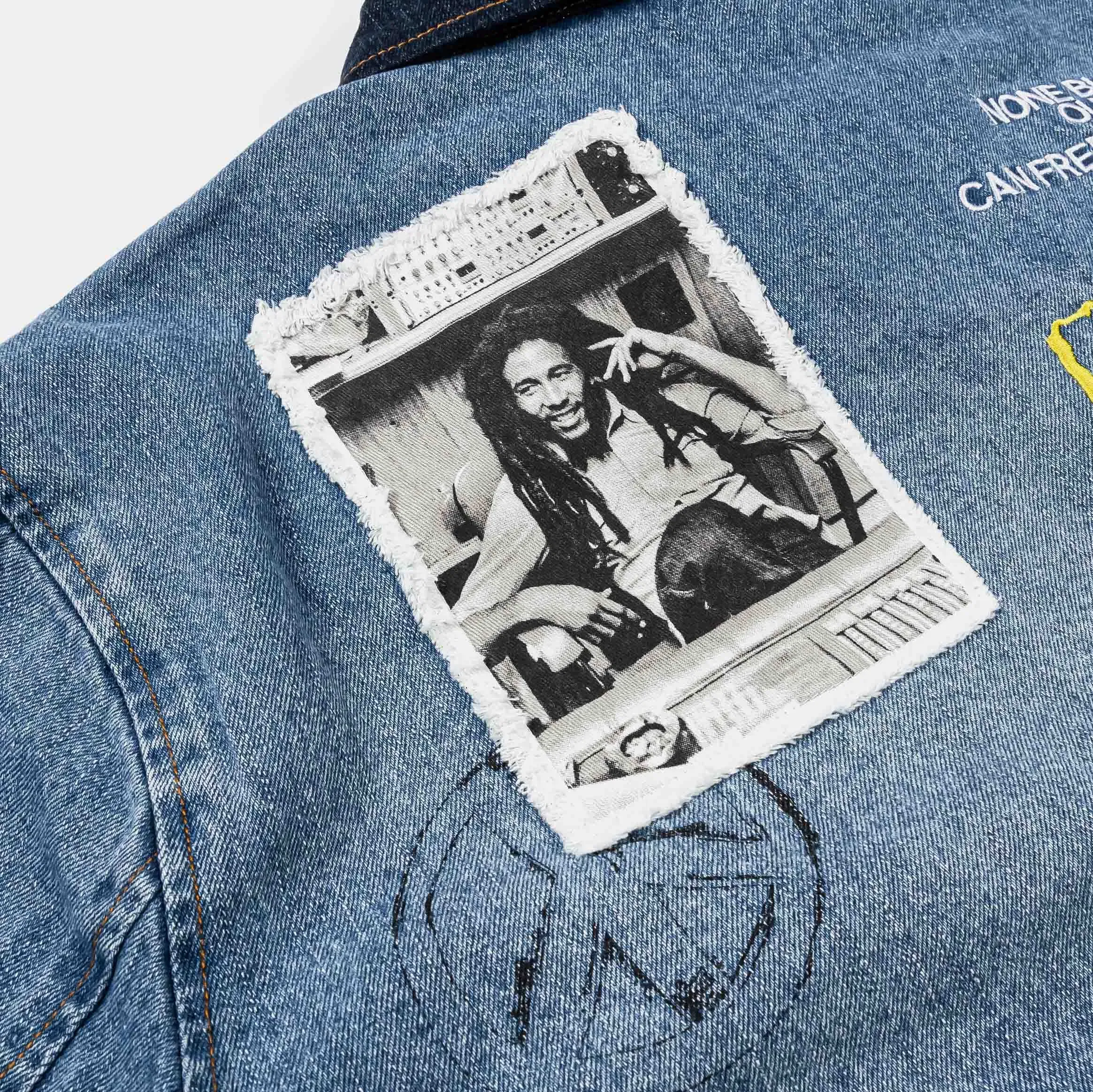 BOB MARLEY X SP SP x Bob Marley Work Washed Mens Jacket (Blue/Yellow)
