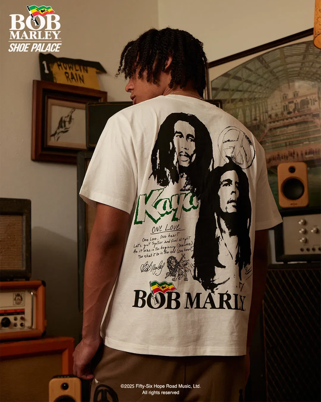 BOB MARLEY X SP SP x Bob Marley Kaya Mens Short Sleeve Shirt (White/Yellow)