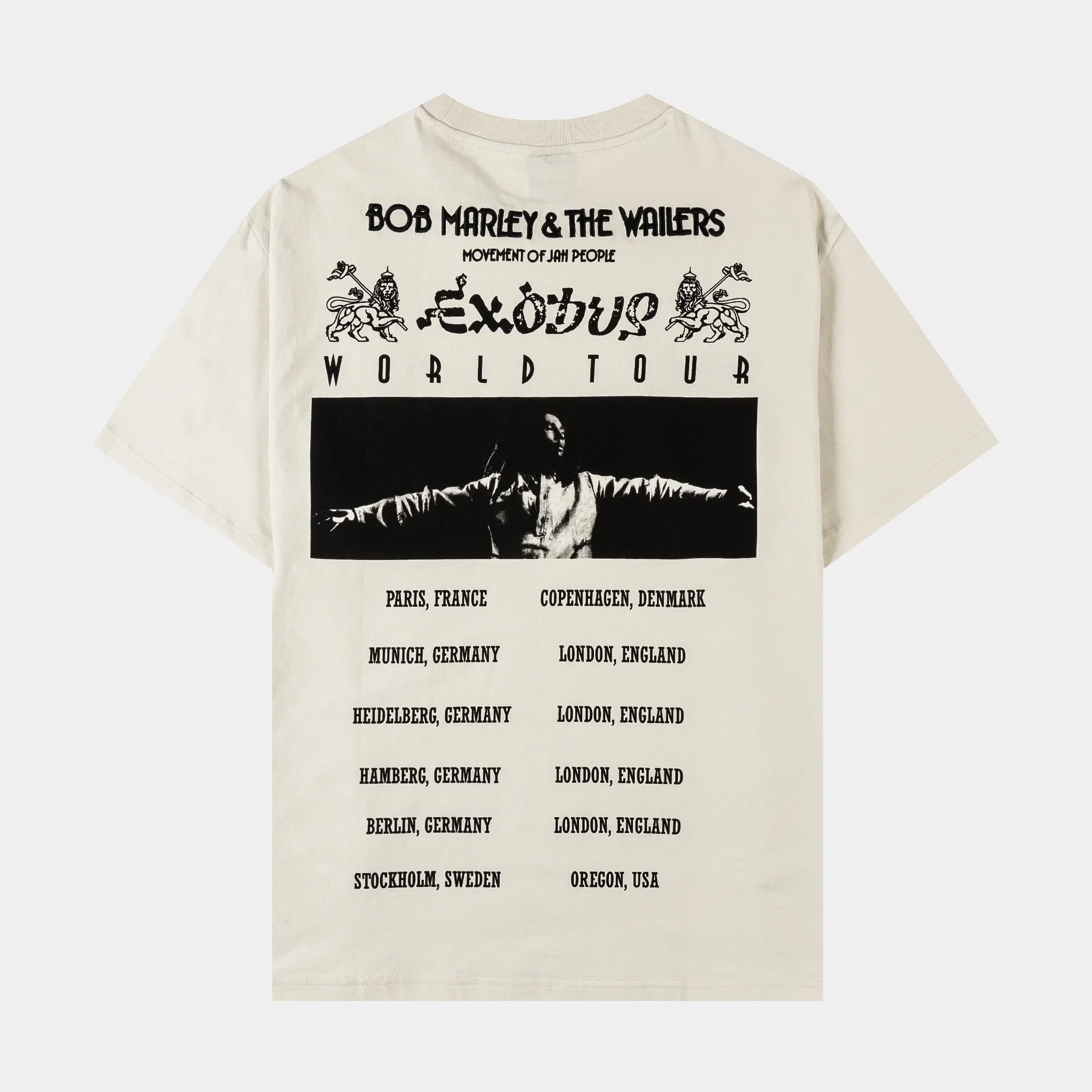BOB MARLEY X SP SP x Bob Marley Tours Mens Short Sleeve Shirt (Beige/Black)