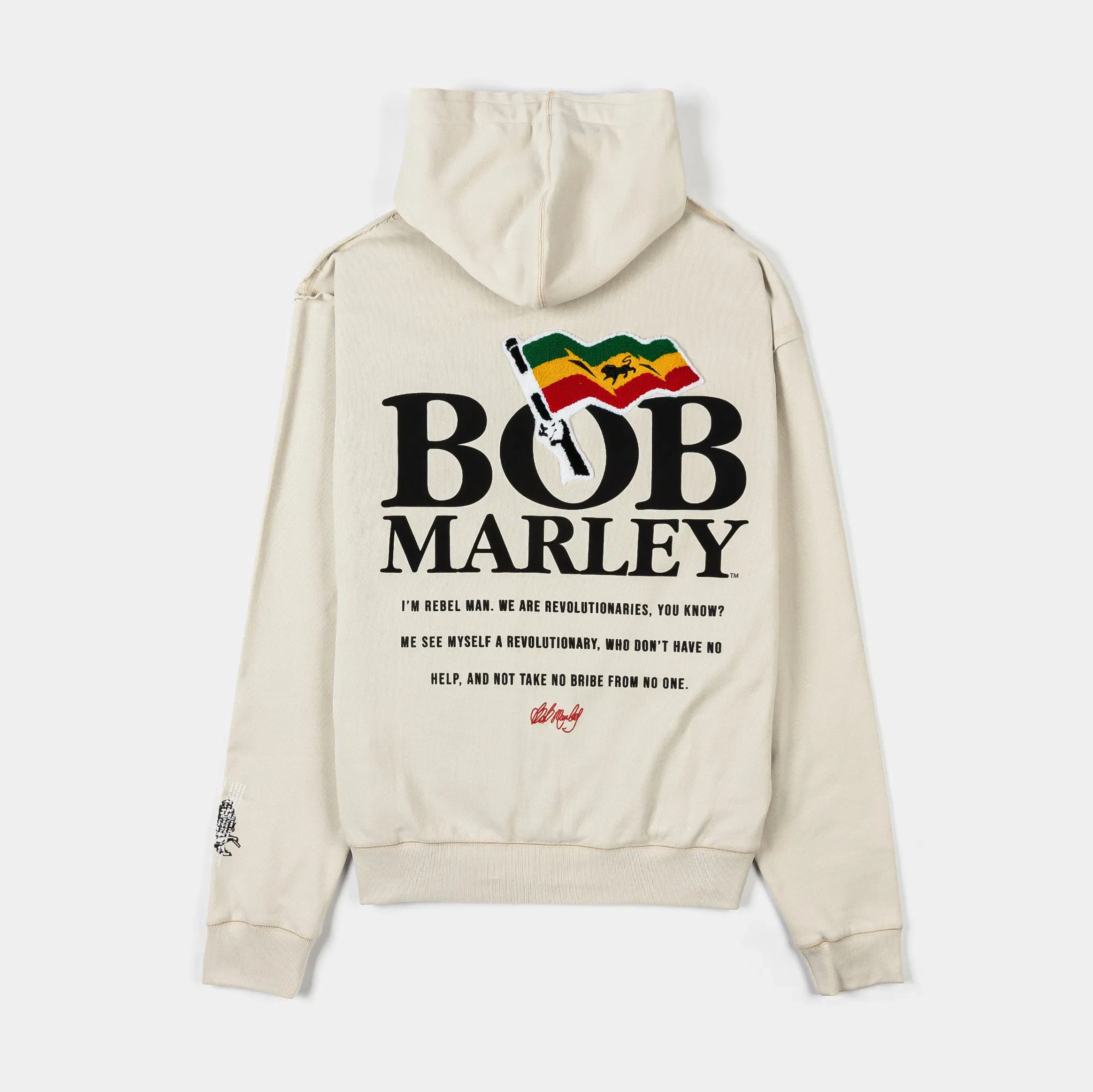 BOB MARLEY X SP SP x Bob Marley Live Zip Up Mens Hoodie (Beige/Black)