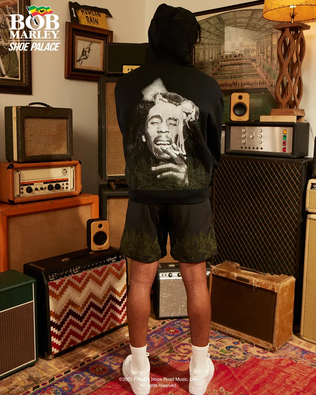 BOB MARLEY X SP SP x Bob Marley Kaya Zip Up Mens Hoodie (Black/Green)