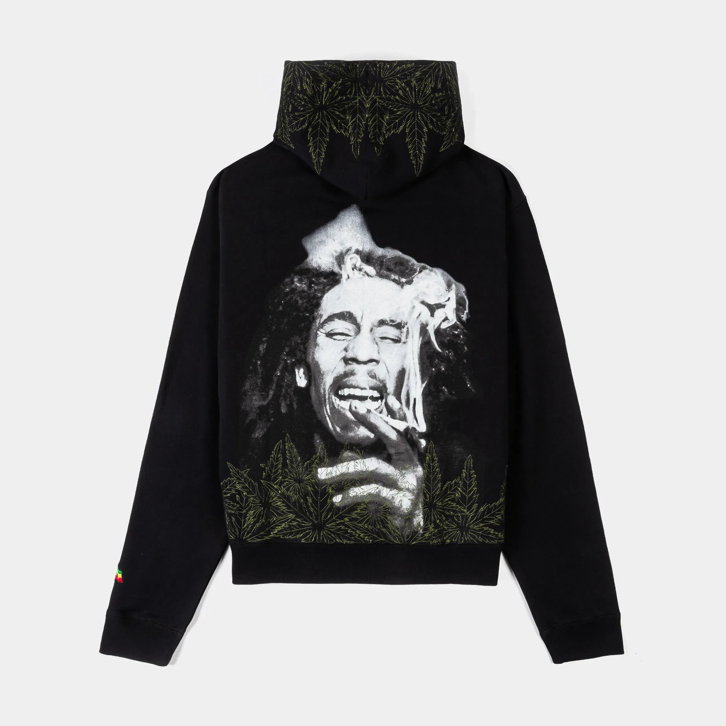 BOB MARLEY X SP SP x Bob Marley Kaya Zip Up Mens Hoodie (Black/Green)