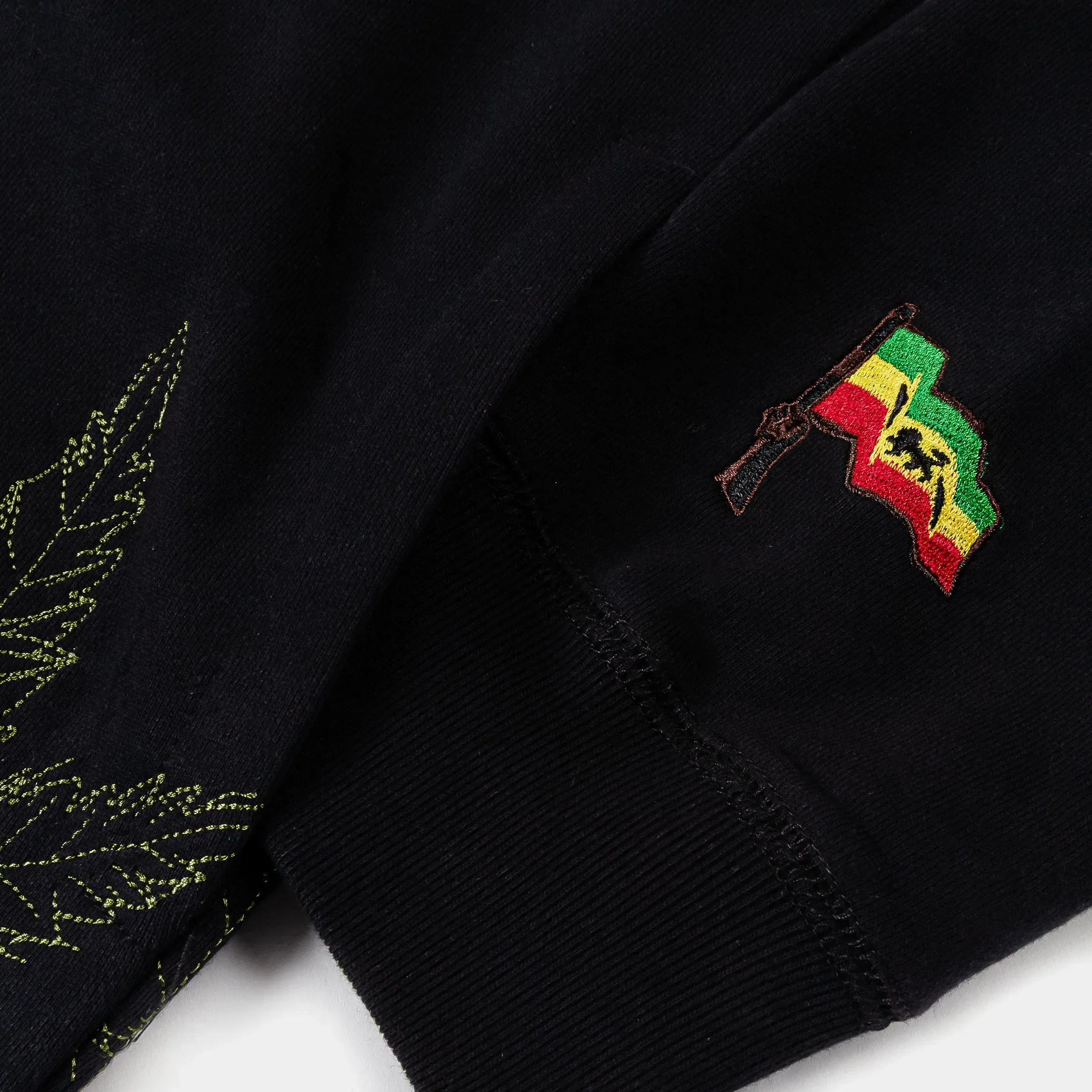 BOB MARLEY X SP SP x Bob Marley Kaya Zip Up Mens Hoodie (Black/Green)