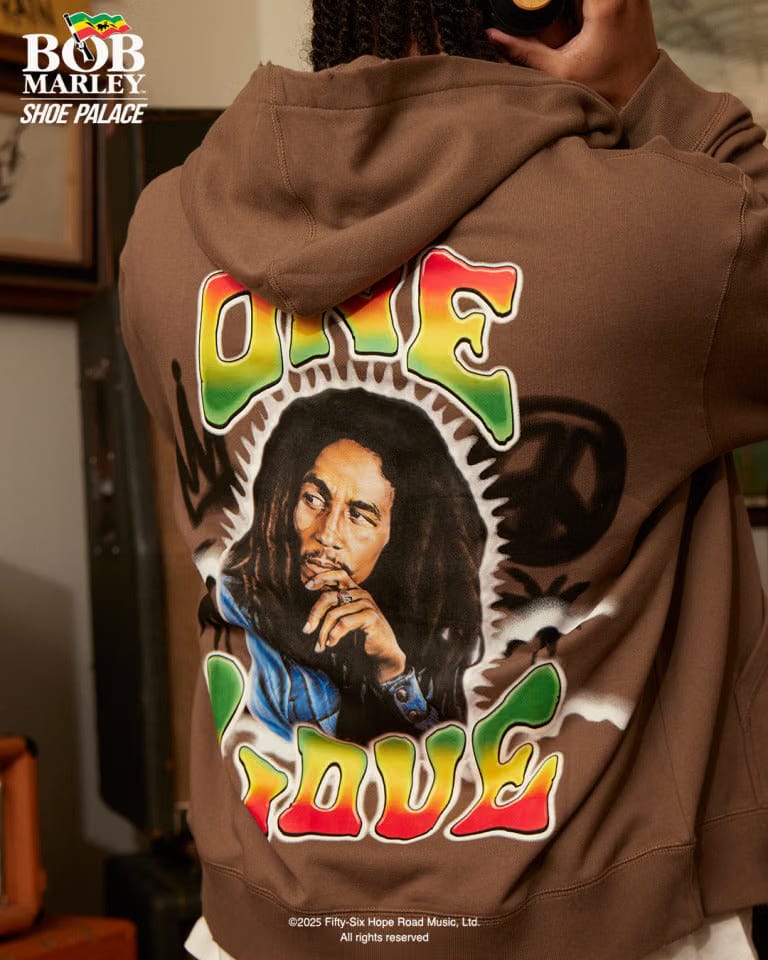 BOB MARLEY X SP SP x Bob Marley One Love Zip Up Fleece Mens Hoodie (Brown/Multi Color)