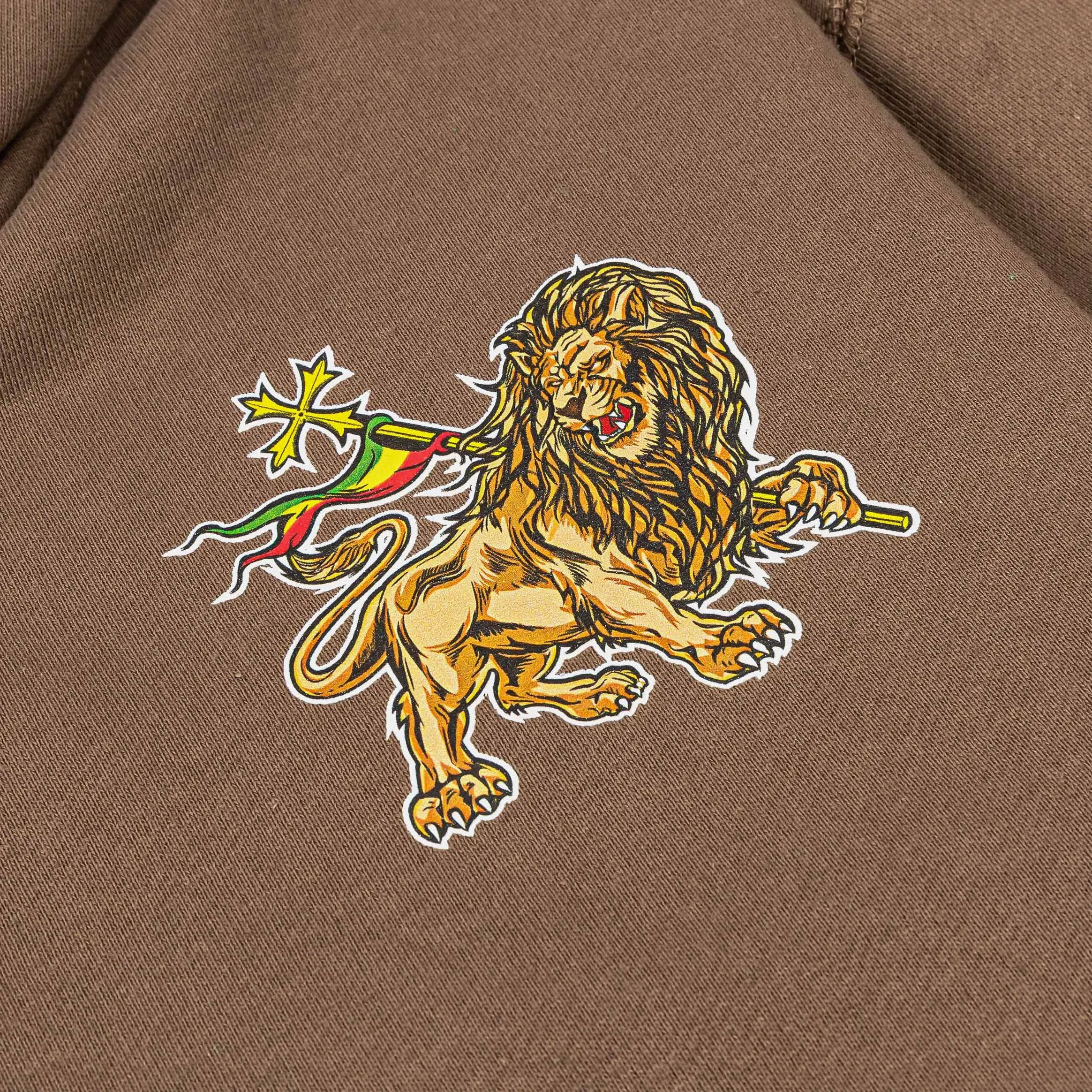 BOB MARLEY X SP SP x Bob Marley One Love Zip Up Fleece Mens Hoodie (Brown/Multi Color)