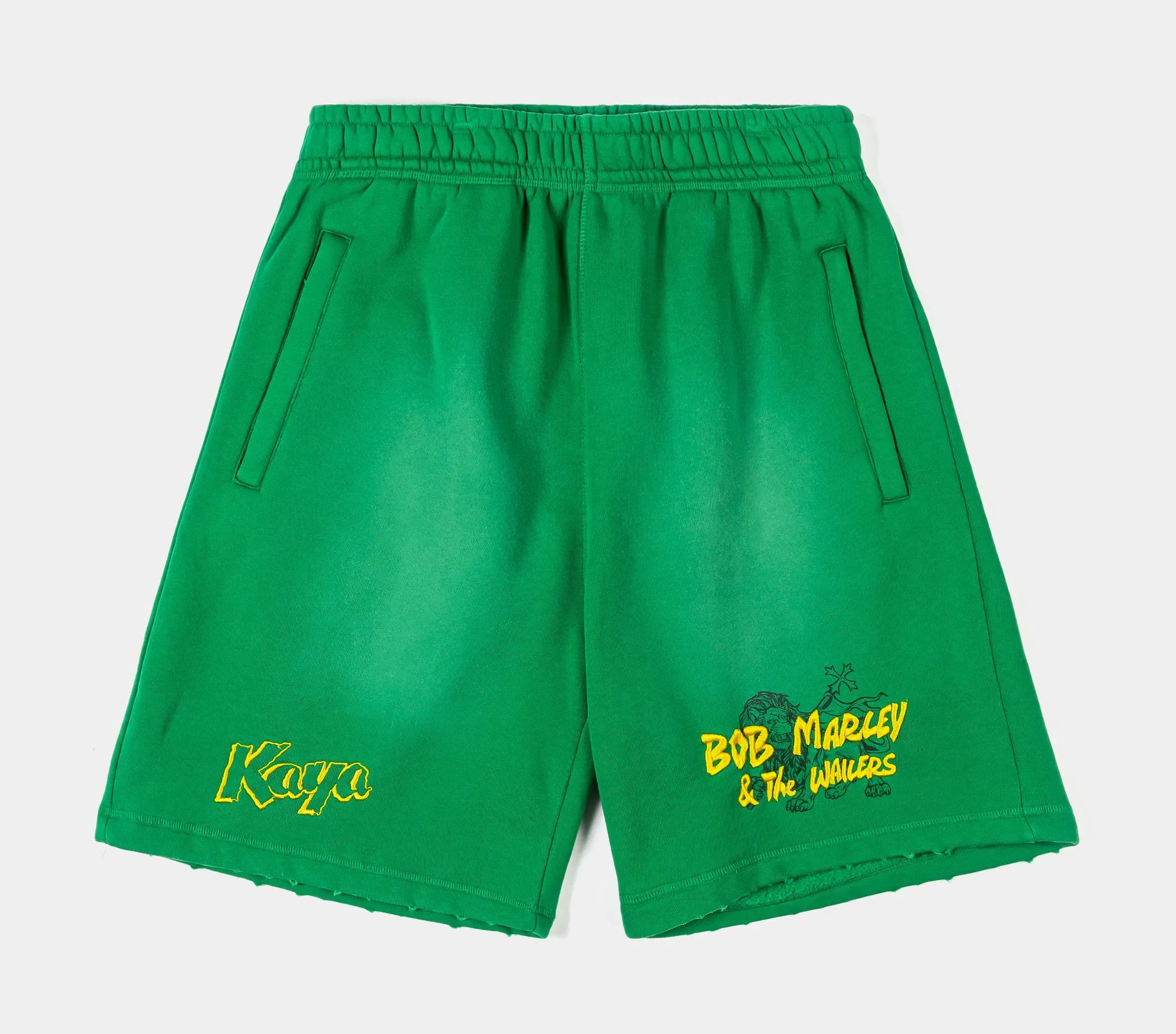 BOB MARLEY X SP SP x Bob Marley Shining Sun Long Fleece Mens Shorts (Green/Yellow)