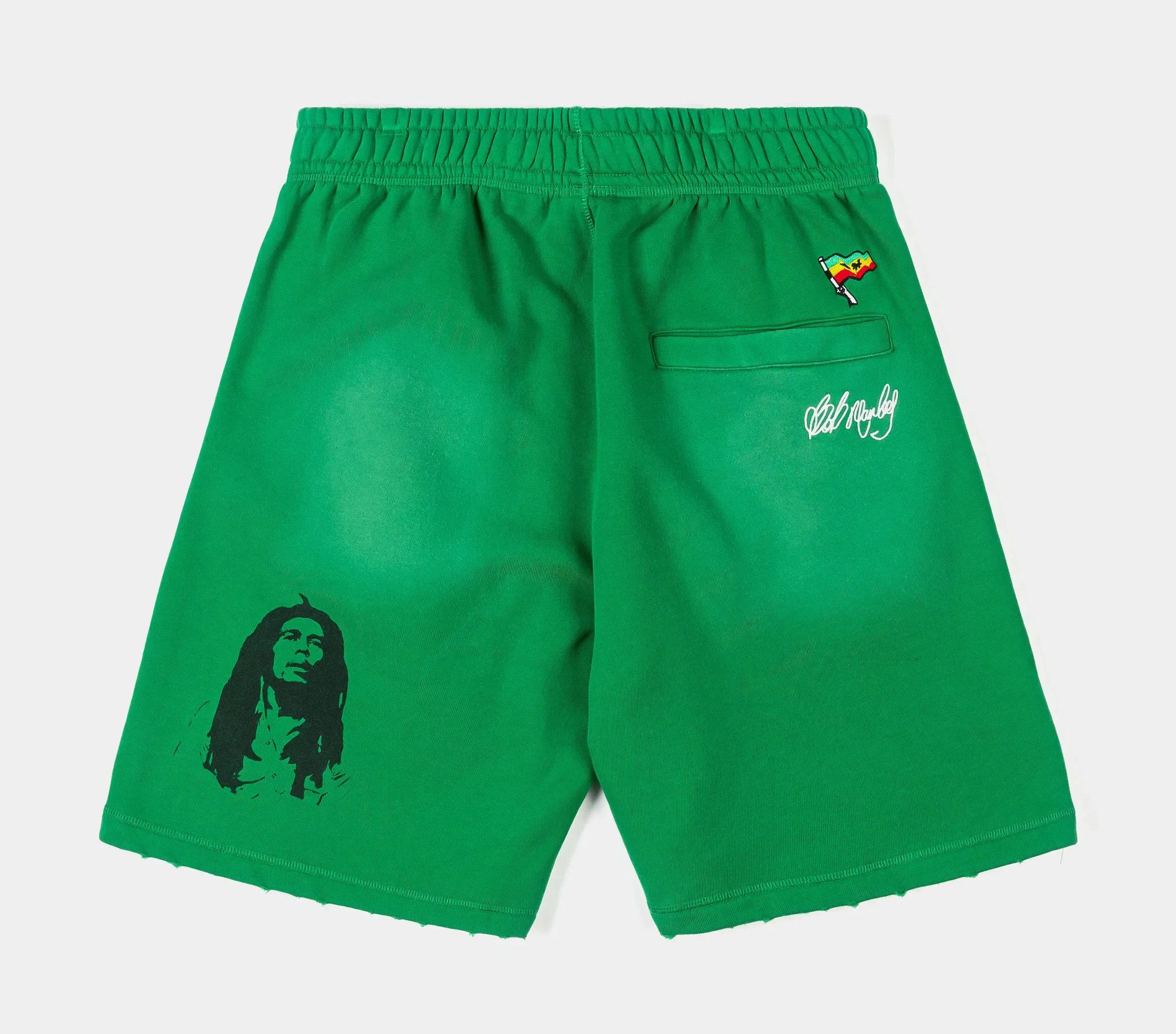 BOB MARLEY X SP SP x Bob Marley Shining Sun Long Fleece Mens Shorts (Green/Yellow)