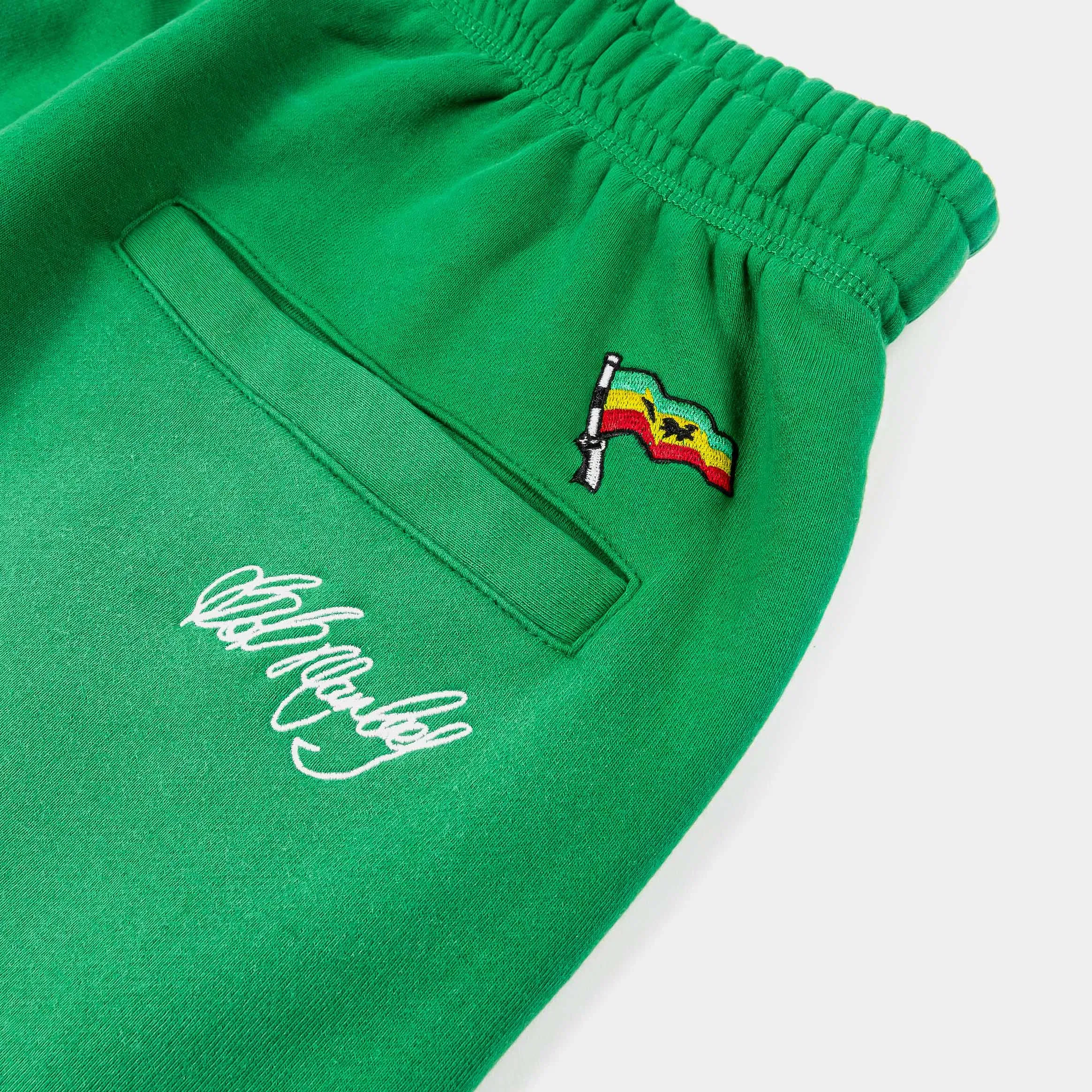 BOB MARLEY X SP SP x Bob Marley Shining Sun Long Fleece Mens Shorts (Green/Yellow)