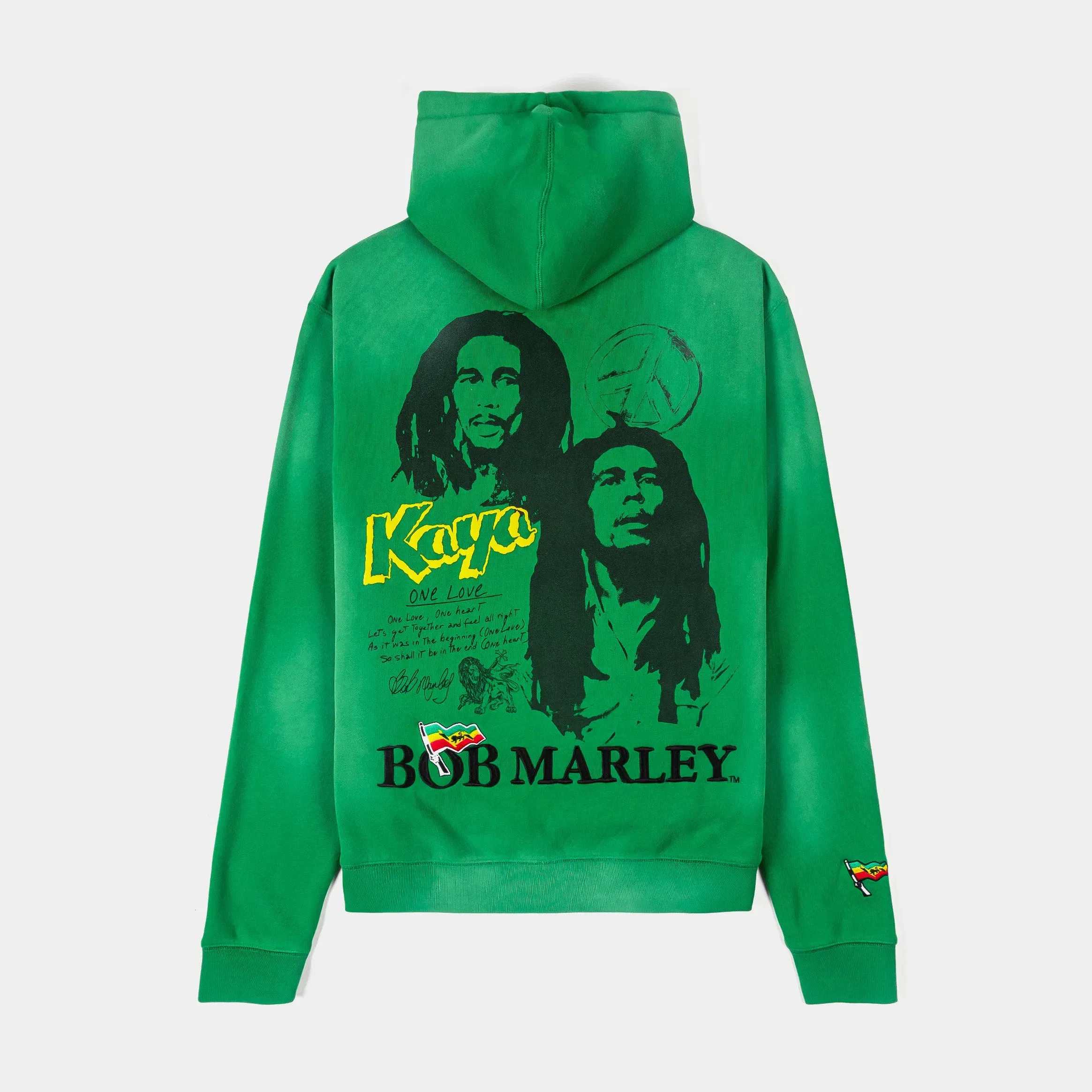 BOB MARLEY X SP SP x Bob Marley Shining Sun Zip Up Fleece Mens Hoodie (Green/Yellow)