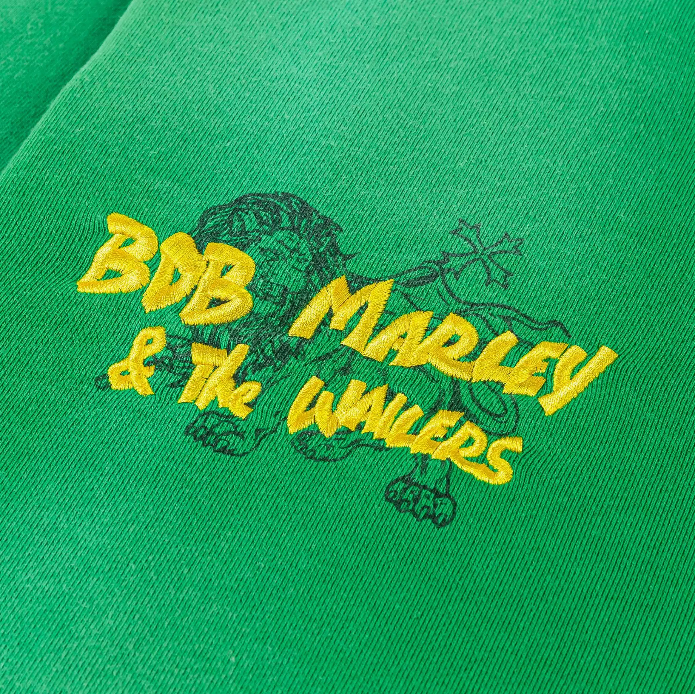 BOB MARLEY X SP SP x Bob Marley Shining Sun Zip Up Fleece Mens Hoodie (Green/Yellow)