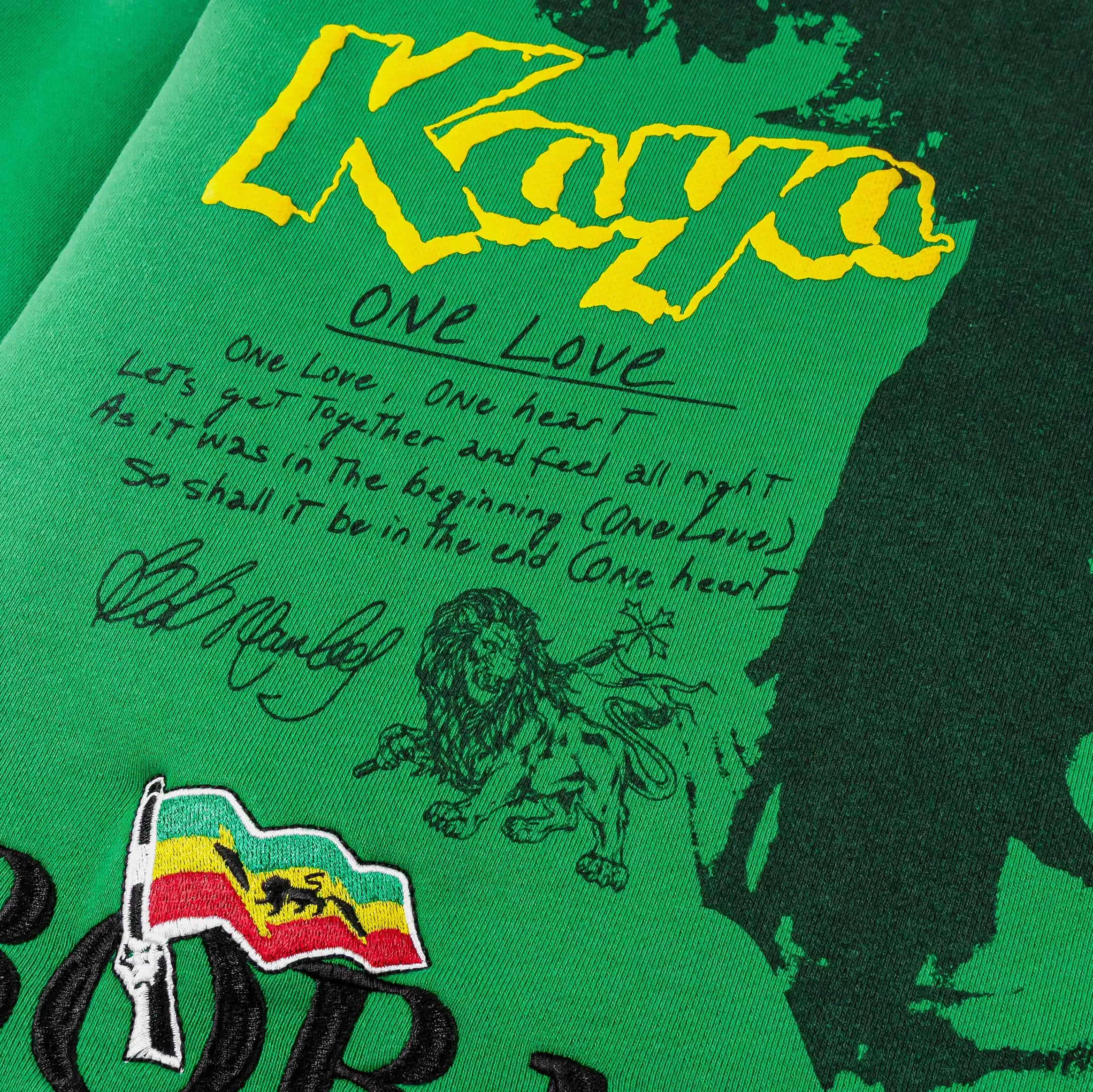 BOB MARLEY X SP SP x Bob Marley Shining Sun Zip Up Fleece Mens Hoodie (Green/Yellow)